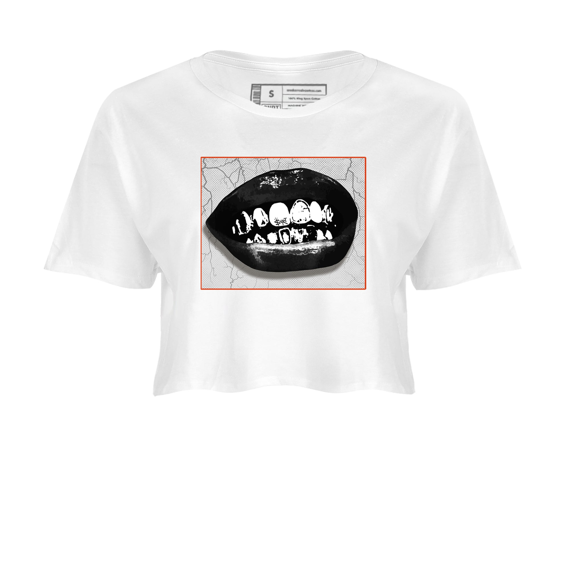 Foams One Jin shirts to match jordans Grillz Lips sneaker match tees Air Foamposite One Jin match shoes to clothes Drip Gear Zone unisex cotton White 2 crop tee