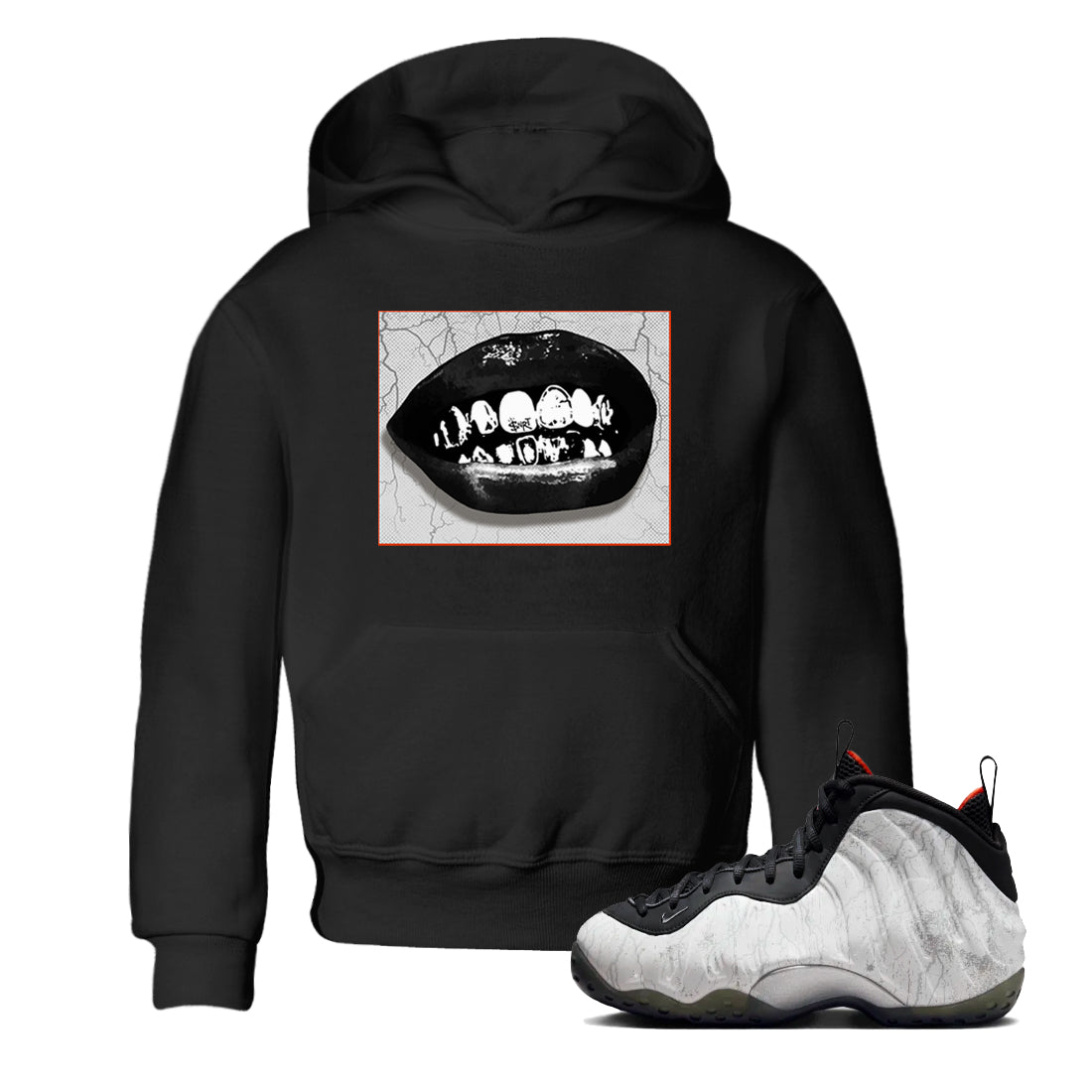 Foams One Jin shirts to match jordans Grillz Lips sneaker match tees Air Foamposite One Jin match shoes to clothes Drip Gear Zone Youth Baby Black 1 tee
