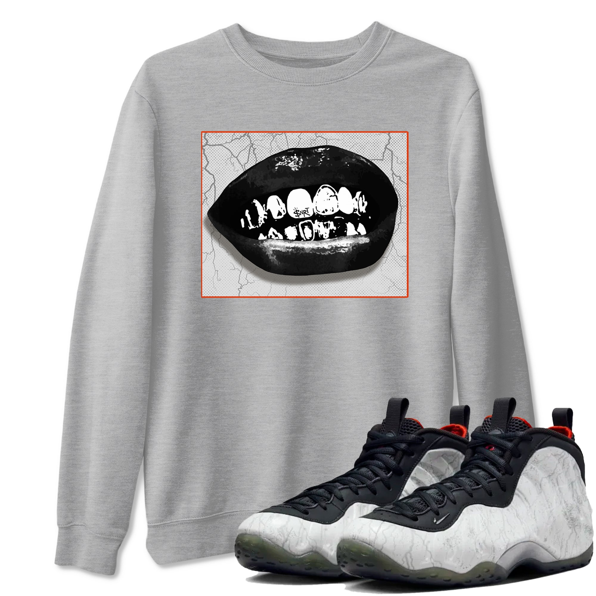 Foams One Jin shirts to match jordans Grillz Lips sneaker match tees Air Foamposite One Jin match shoes to clothes Drip Gear Zone unisex cotton Heather Grey 1 shirts