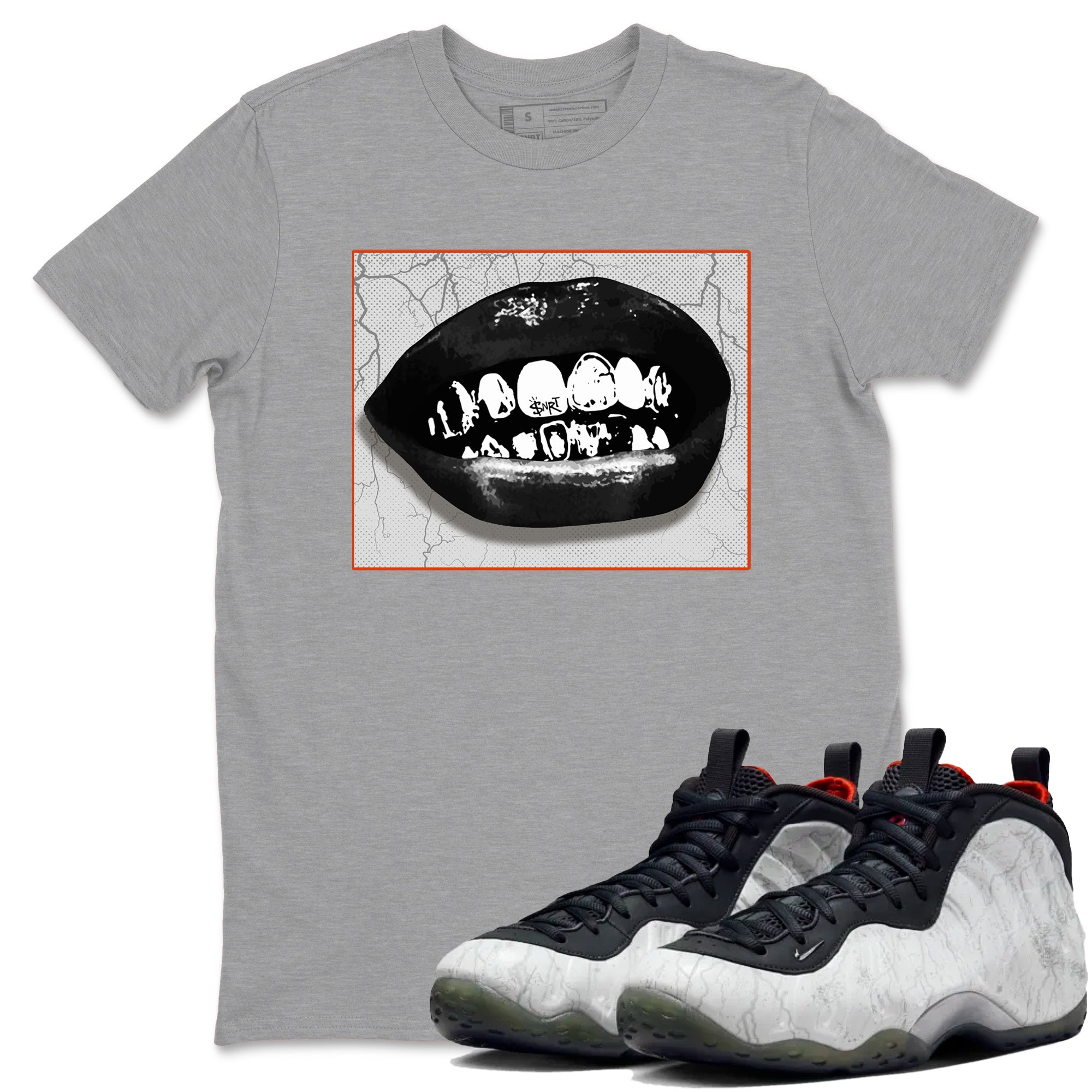 Foams One Jin shirts to match jordans Grillz Lips sneaker match tees Air Foamposite One Jin match shoes to clothes Drip Gear Zone unisex cotton Heather Grey 1 shirts