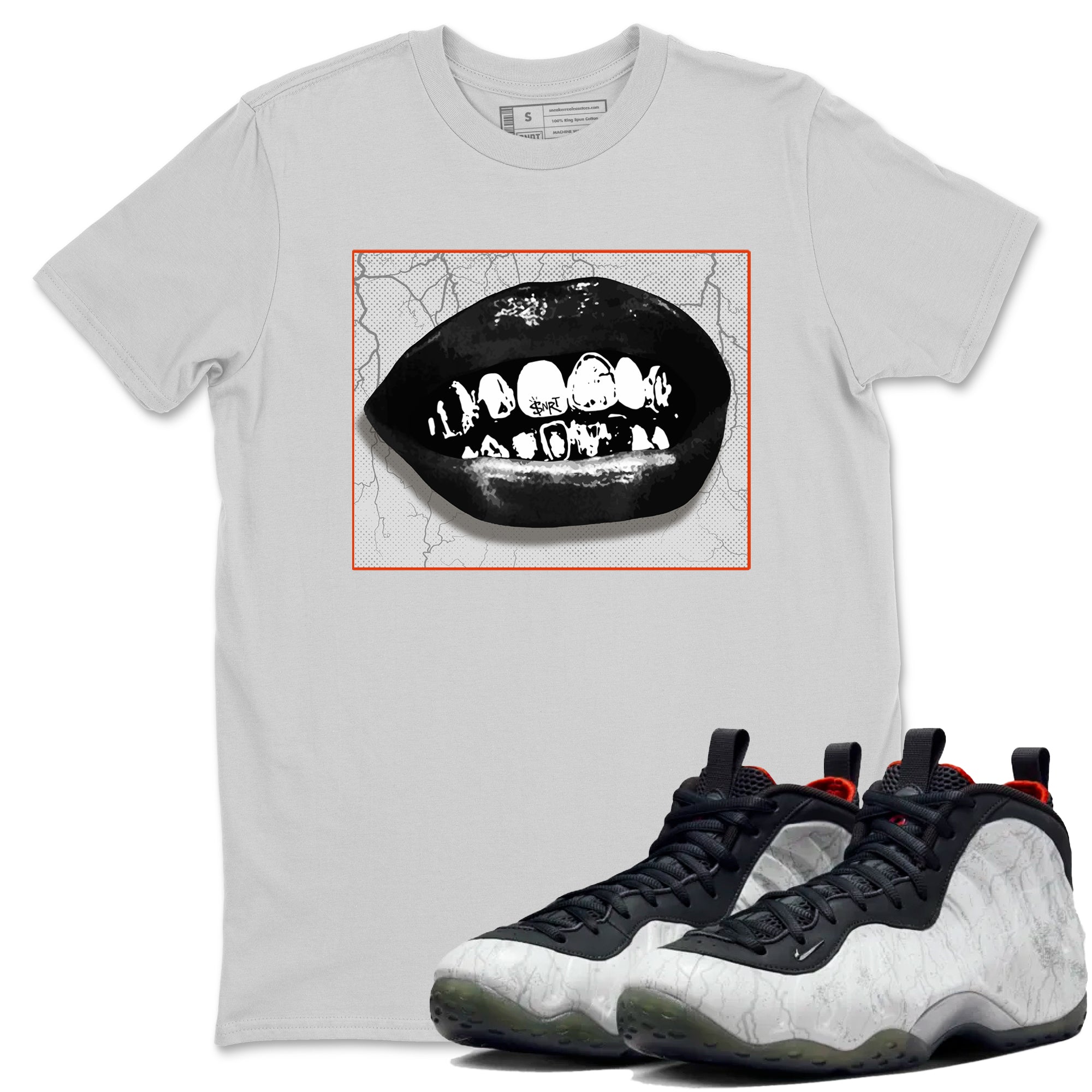 Foams One Jin shirts to match jordans Grillz Lips sneaker match tees Air Foamposite One Jin match shoes to clothes Drip Gear Zone unisex cotton Silver 1 shirts