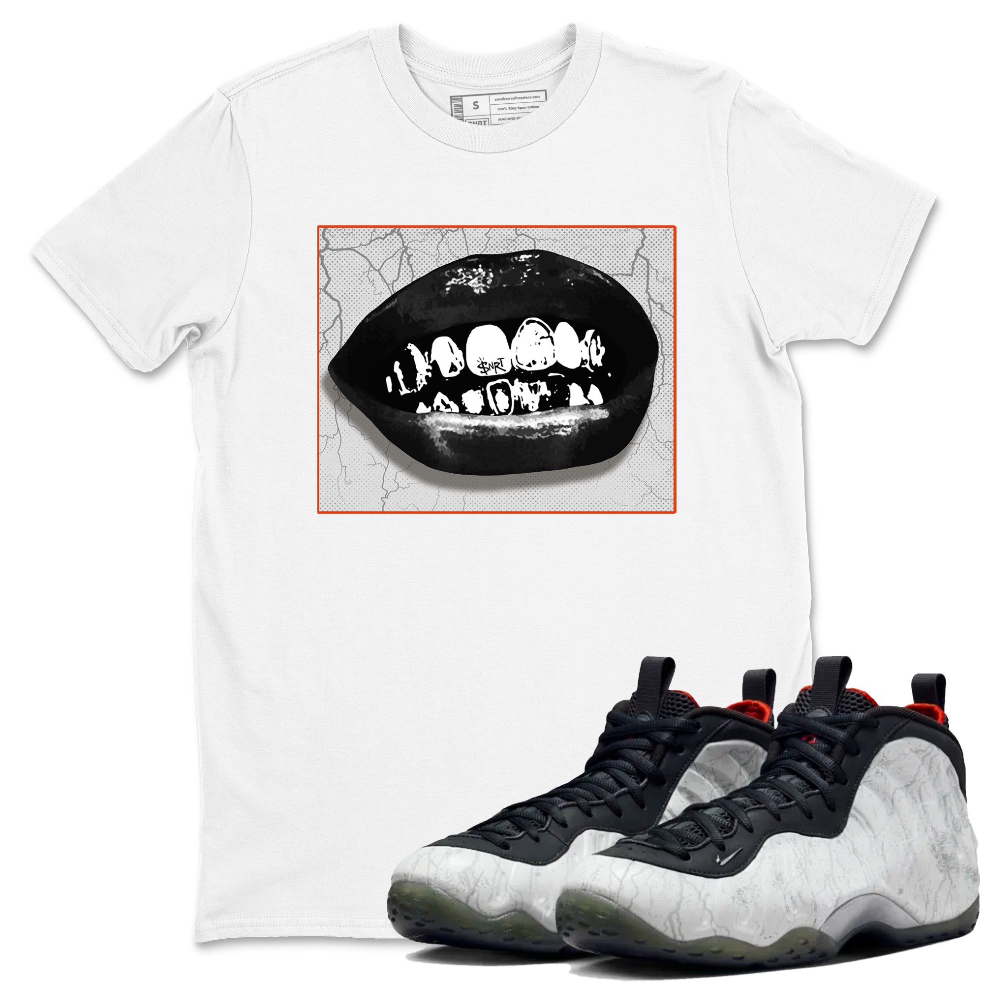Foams One Jin shirts to match jordans Grillz Lips sneaker match tees Air Foamposite One Jin match shoes to clothes Drip Gear Zone unisex cotton White 1 shirts