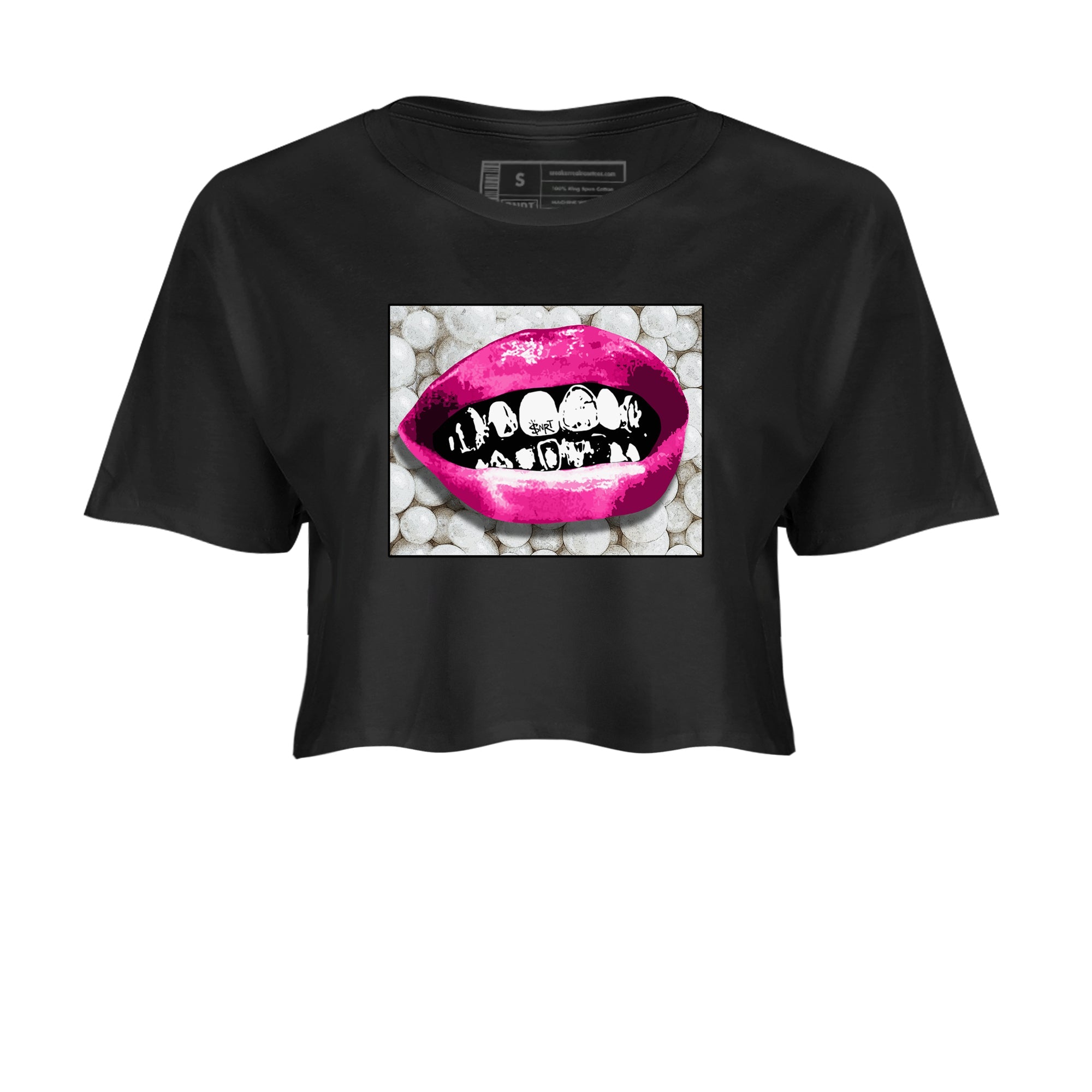 Nike KD 4 Retro Aunt Pearl shirts to match jordans Grillz Lips sneaker match tees Nike KD 4 Aunt Pearl match shoes to clothes Drip Gear Zone unisex cotton Black 2 crop tee