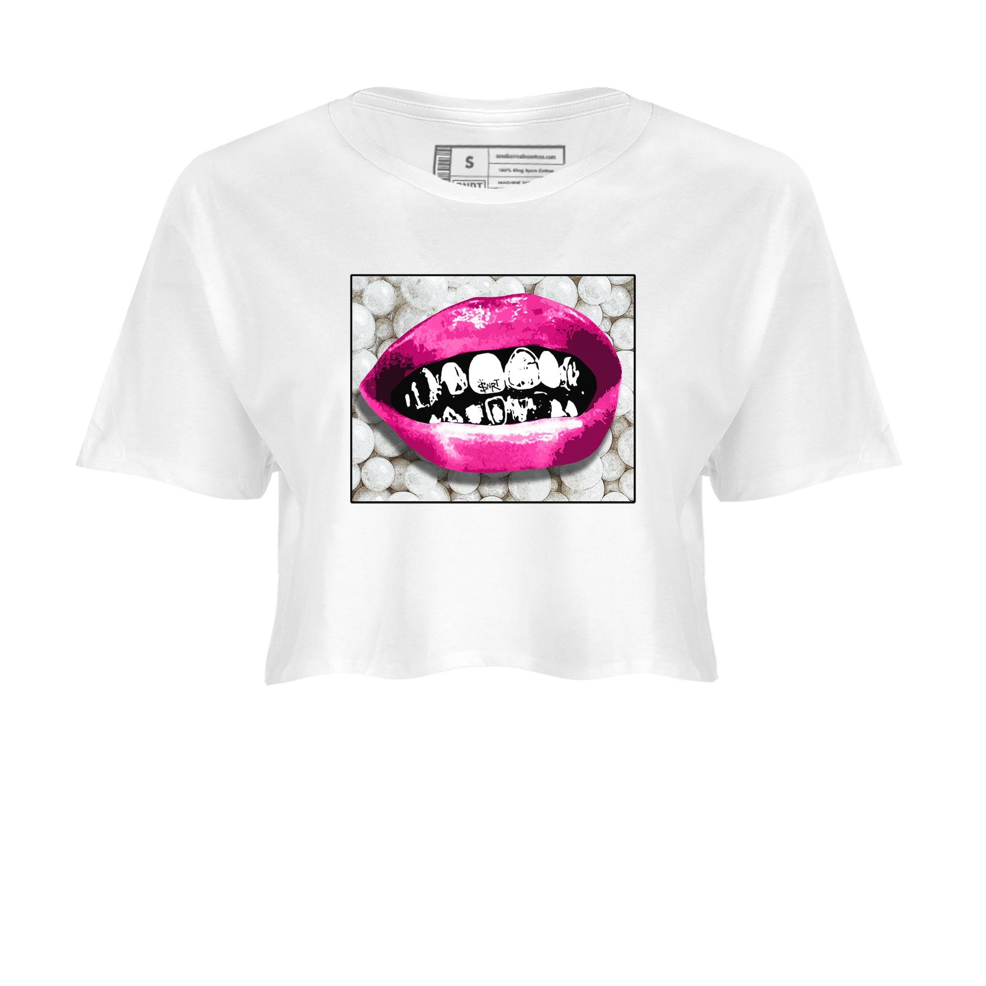 Nike KD 4 Retro Aunt Pearl shirts to match jordans Grillz Lips sneaker match tees Nike KD 4 Aunt Pearl match shoes to clothes Drip Gear Zone unisex cotton White 2 crop tee