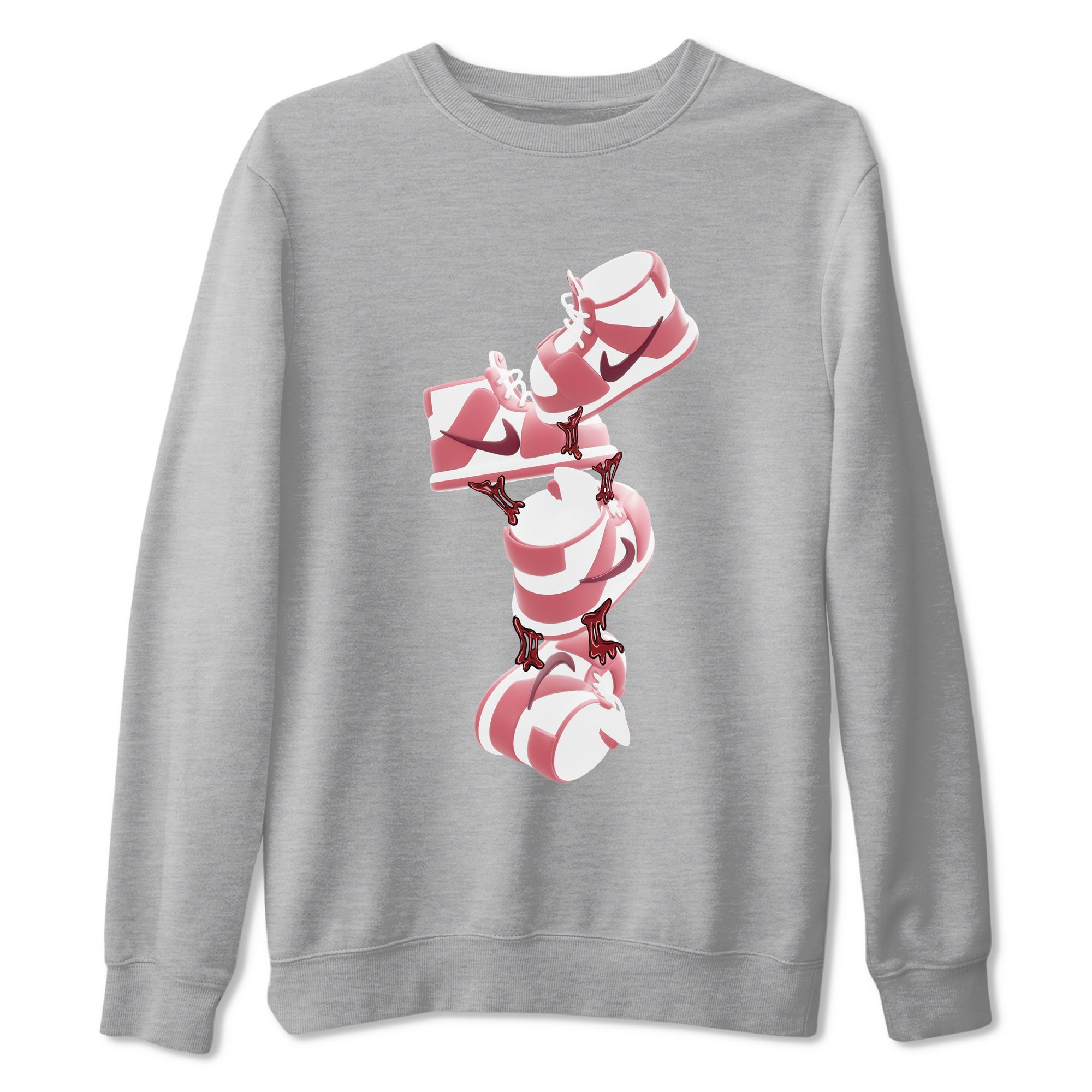 Dunk Valentines Day 2024 shirt to match jordans Gum Stuck On Shoes sneaker tees Dunk Happy Valentines Day 2024 Drip Gear Zone Unisex Heather Grey 2 T-Shirt