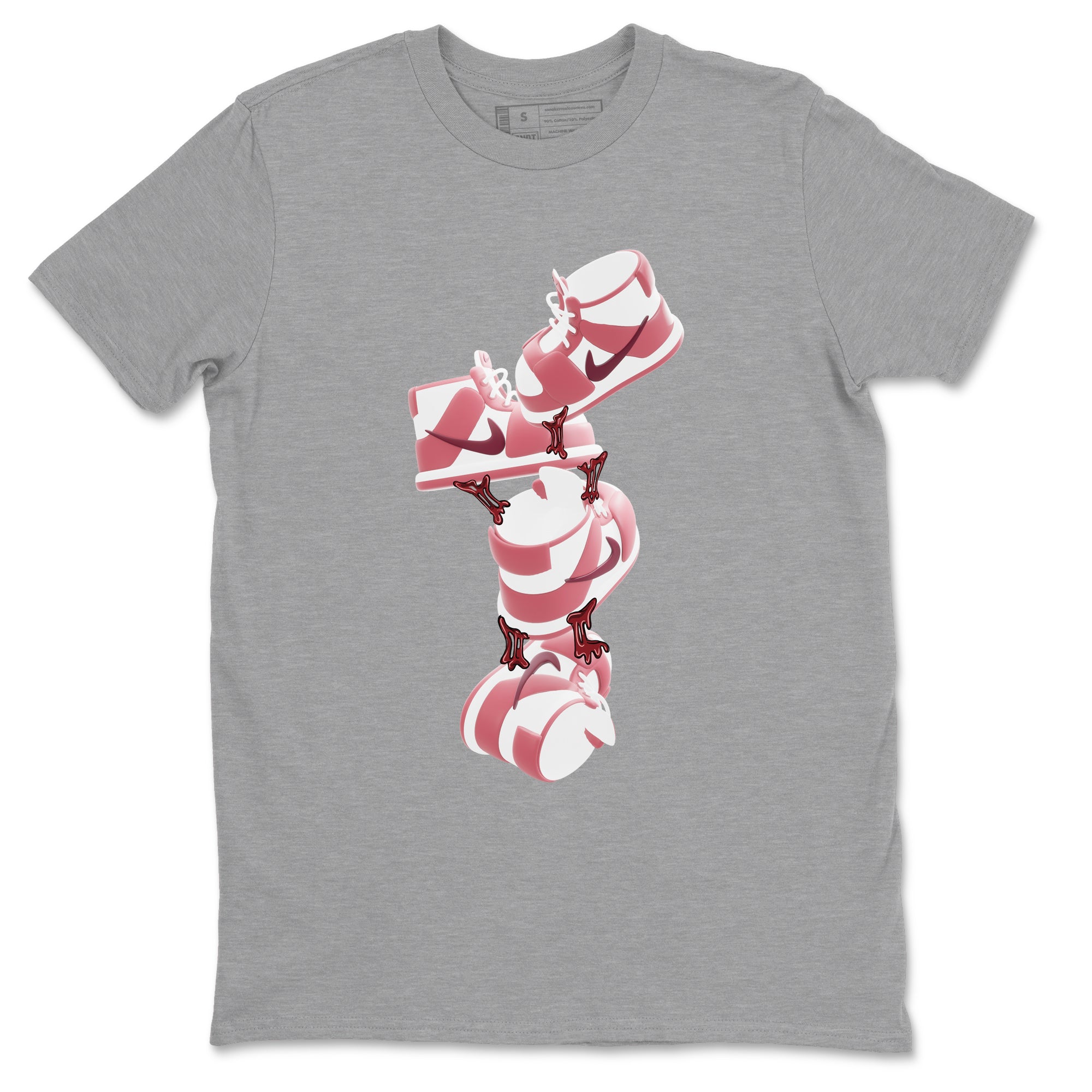 Dunk Valentines Day 2024 shirt to match jordans Gum Stuck On Shoes sneaker tees Dunk Happy Valentines Day 2024 Drip Gear Zone Unisex Heather Grey 2 T-Shirt