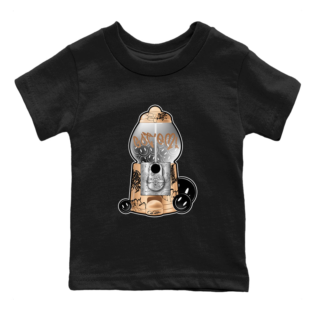Foams One Metallic Copper shirts to match jordans Gumball Machine sneaker match tees Air Foamposite One Metallic Copper match shoes to clothes Drip Gear Zone Youth Baby Black 2 tee