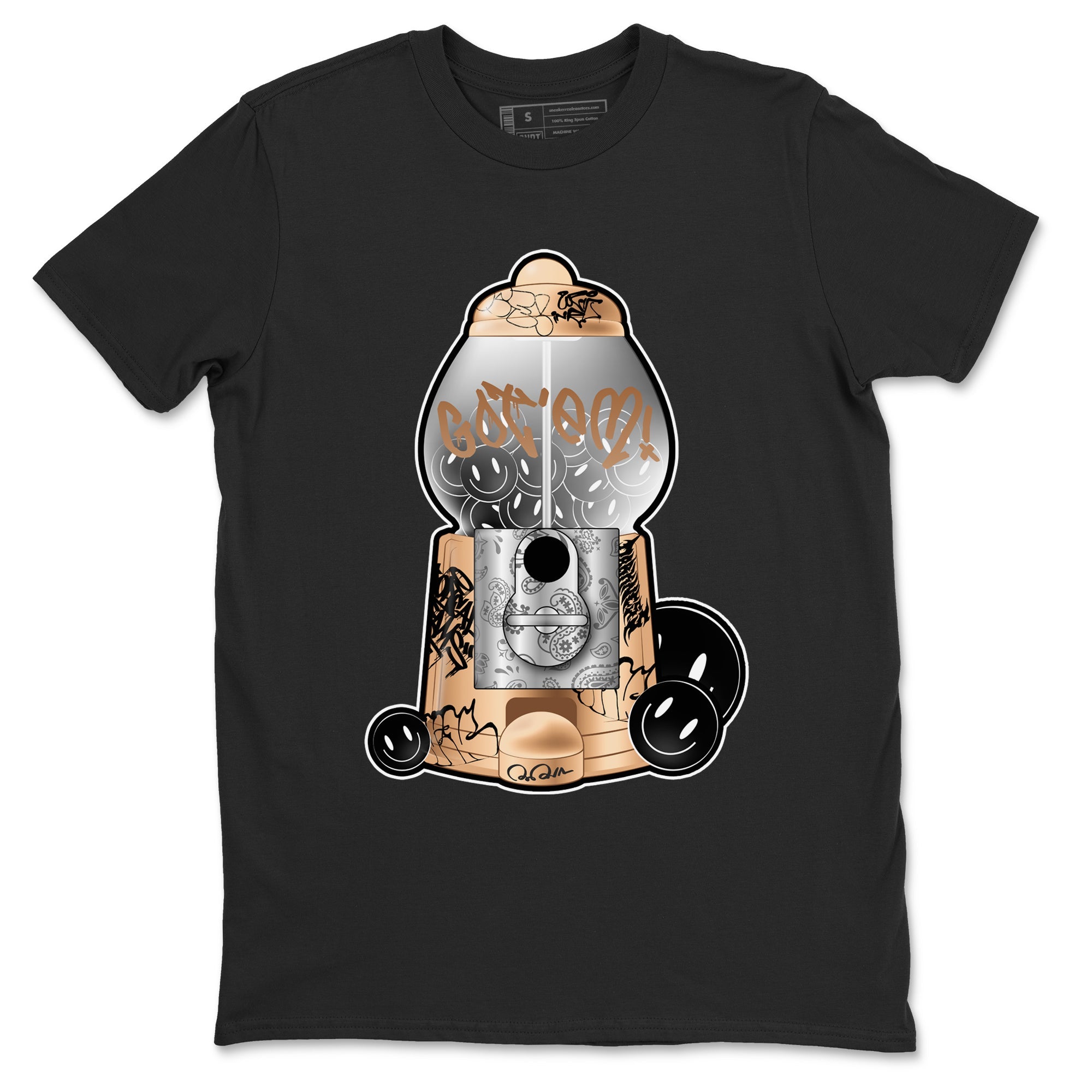 Foams One Metallic Copper shirts to match jordans Gumball Machine sneaker match tees Air Foamposite One Metallic Copper match shoes to clothes Drip Gear Zone unisex cotton Black 2 shirts