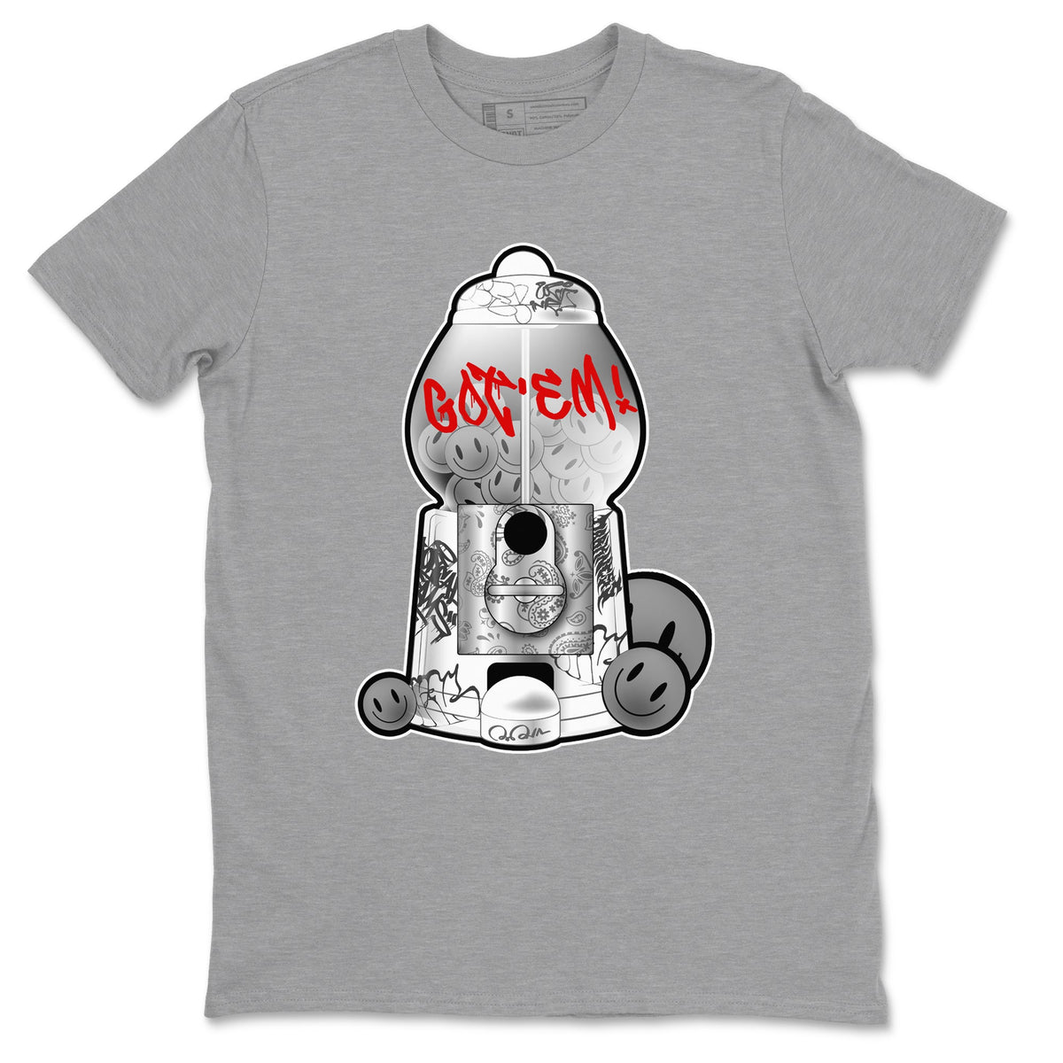 3s Cement Grey shirts to match jordans Gumball Machine sneaker match tees Air Jordan 3 Cement Grey Drip Gear Zone unisex cotton Heather Grey 2 crew neck shirts