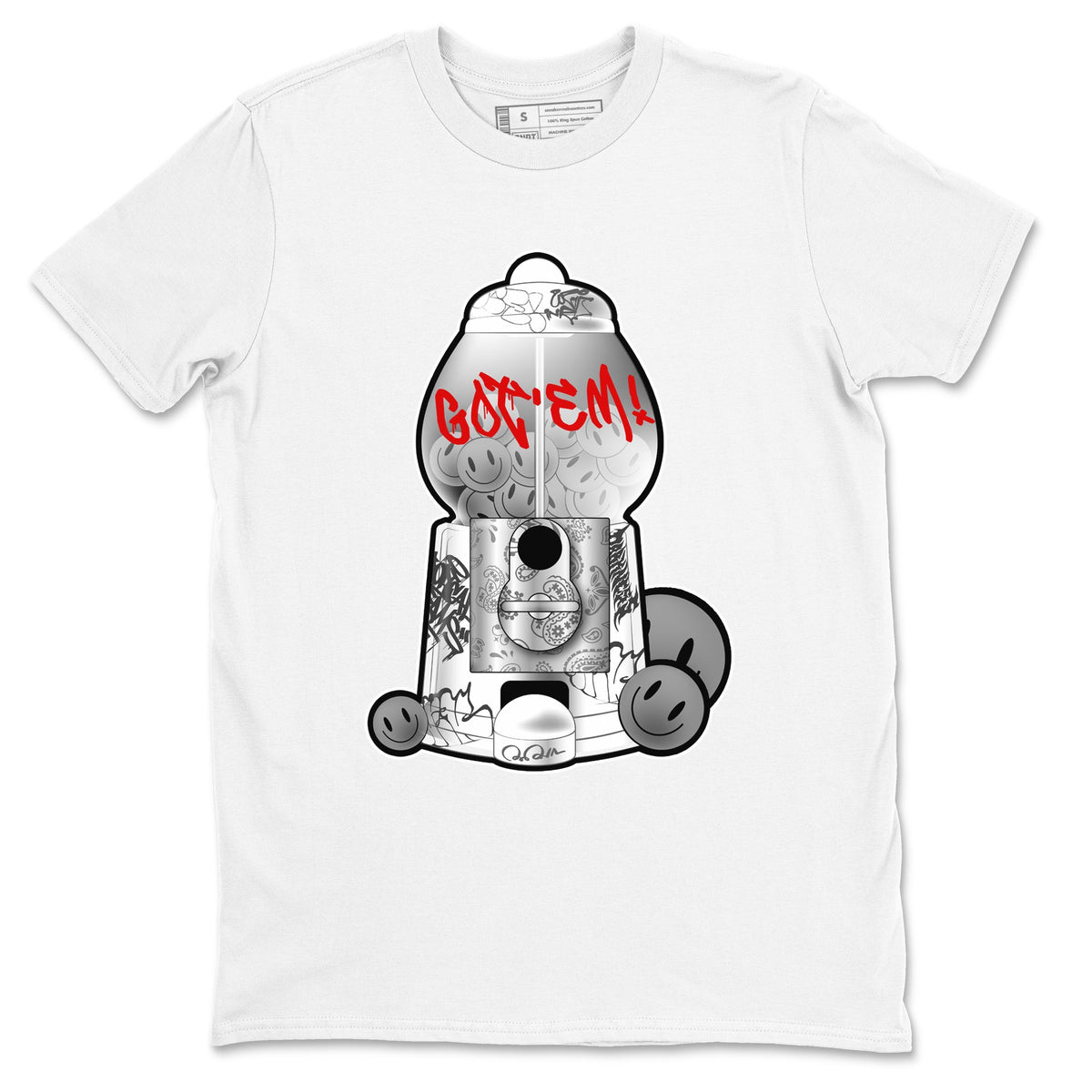 3s Cement Grey shirts to match jordans Gumball Machine sneaker match tees Air Jordan 3 Cement Grey Drip Gear Zone unisex cotton White 2 crew neck shirts