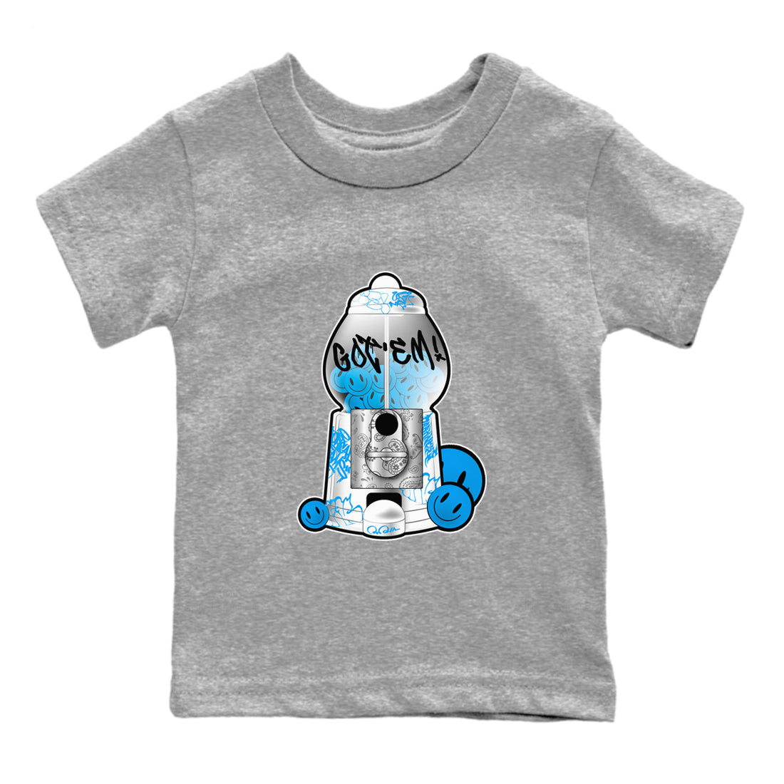 Air Jordan 4 Industrial Blue shirt to match jordans Gumball Machine sneaker tees Air Jordan 4 Military Blue Drip Gear Zone baby toddler Heather Grey 2 cotton Shirt