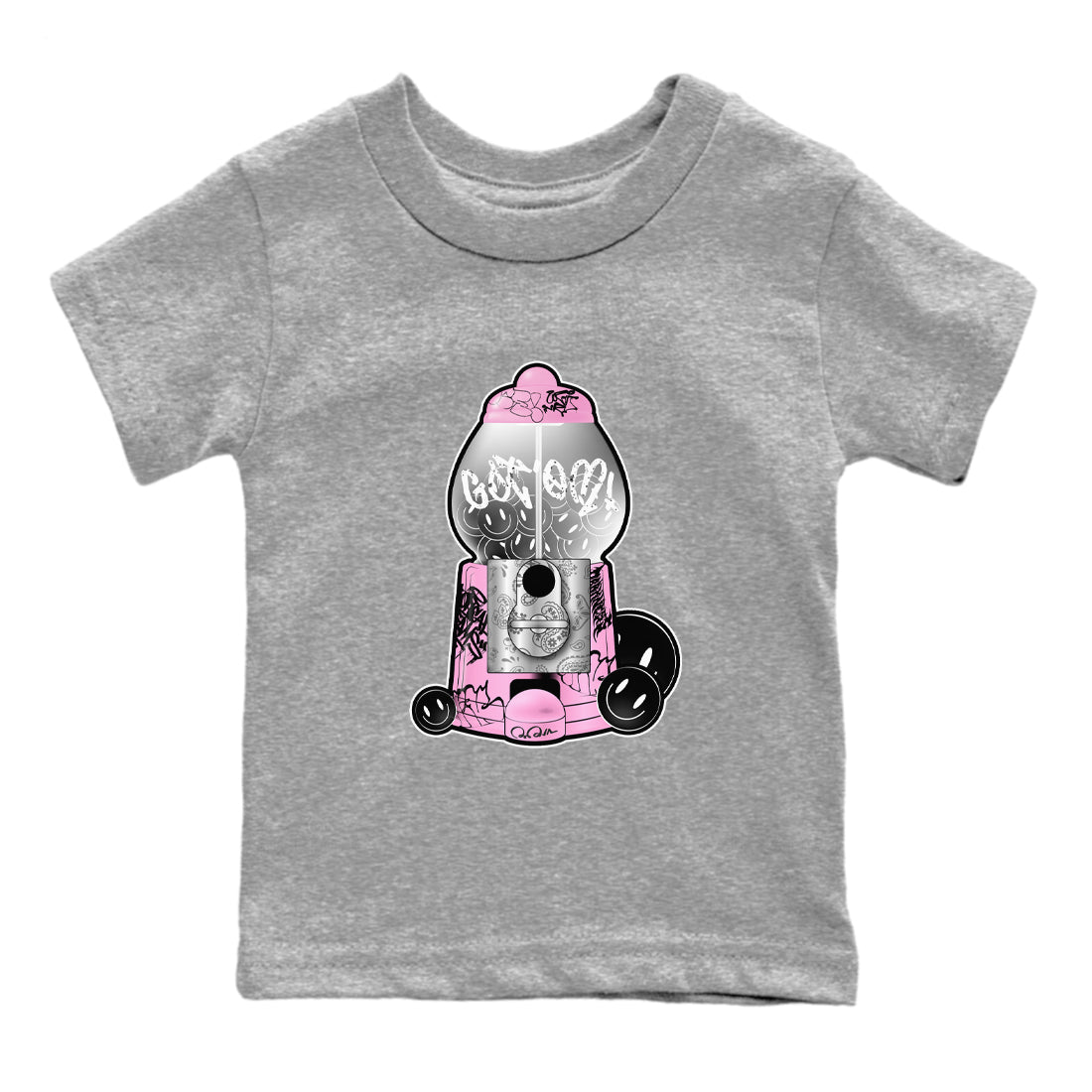 Air Jordan 4  Retro Orchid shirts to match jordans Gumball Machine sneaker match tees 4s WMNS Orchid match shoes to clothes Drip Gear Zone Youth Baby Heather Grey 2 tee