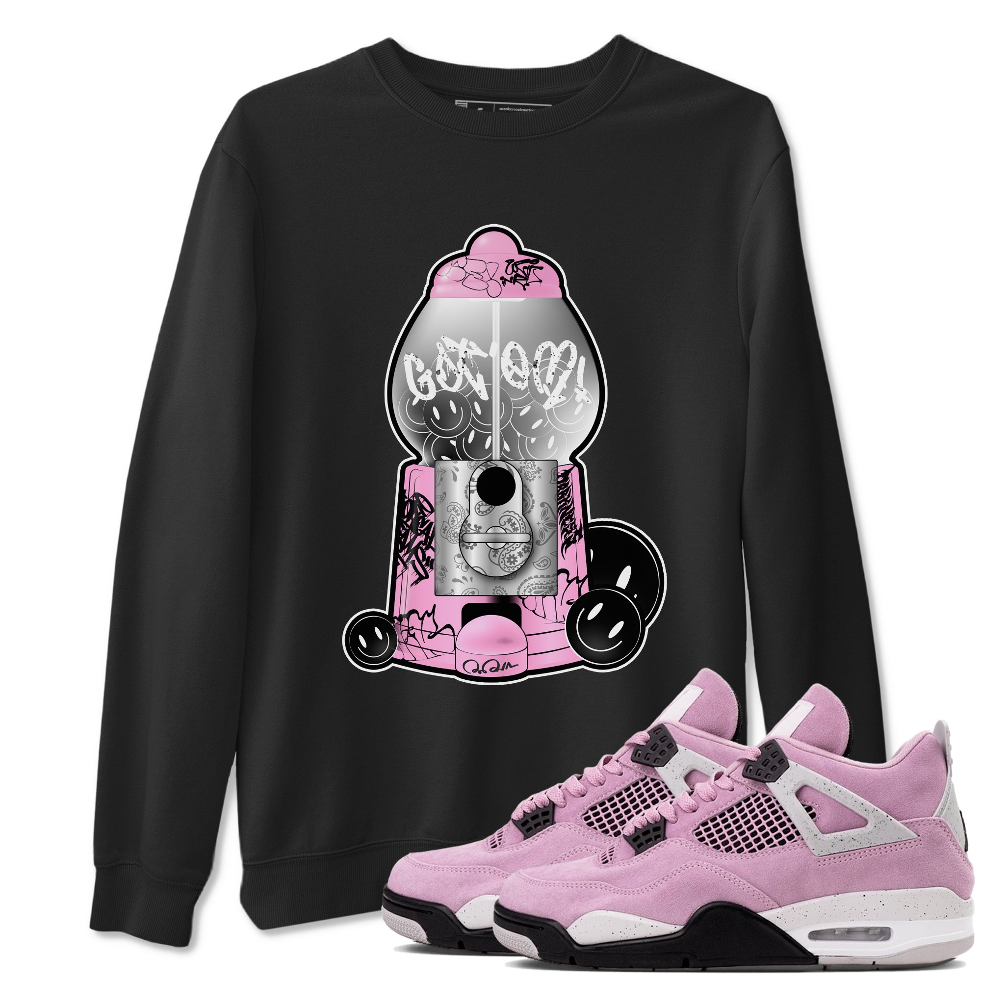 Air Jordan 4  Retro Orchid shirts to match jordans Gumball Machine sneaker match tees 4s WMNS Orchid match shoes to clothes Drip Gear Zone unisex cotton Black 1 shirts
