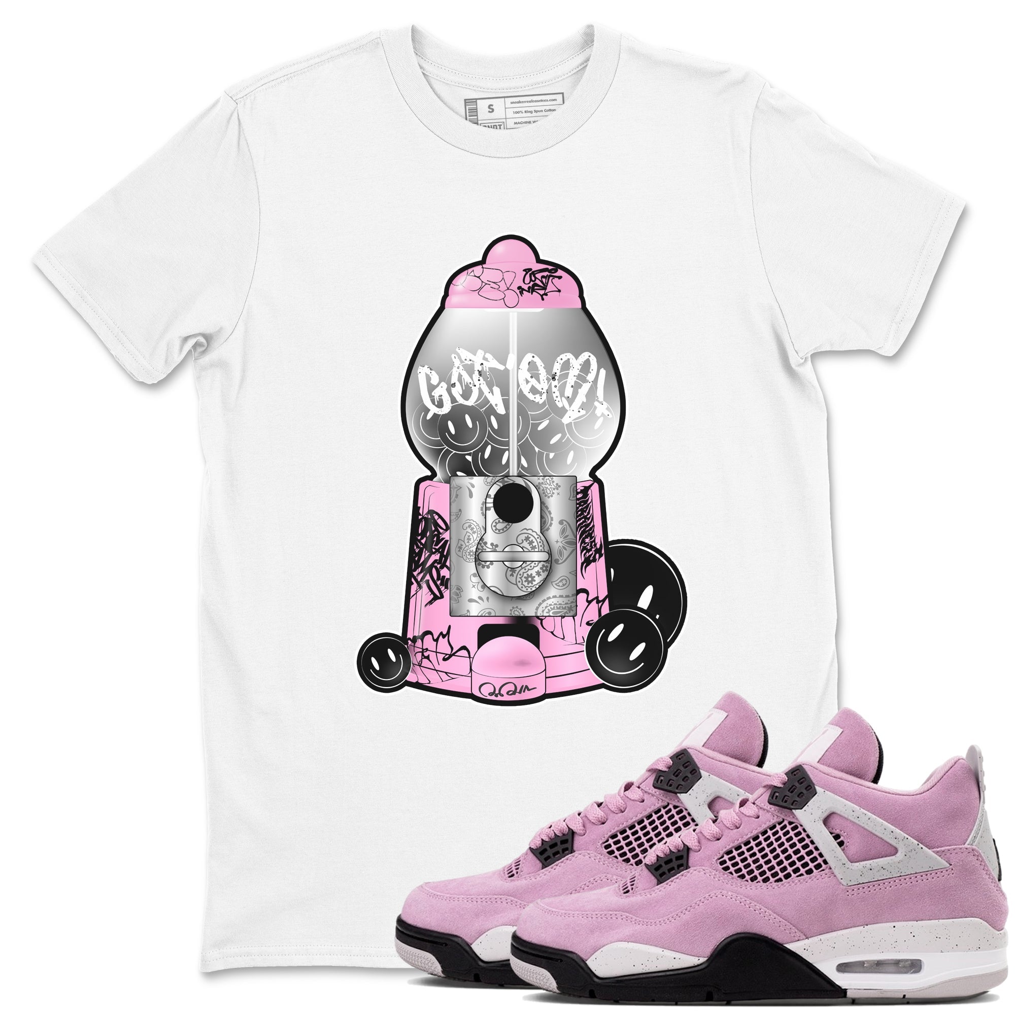 Air Jordan 4  Retro Orchid shirts to match jordans Gumball Machine sneaker match tees 4s WMNS Orchid match shoes to clothes Drip Gear Zone unisex cotton White 1 shirts