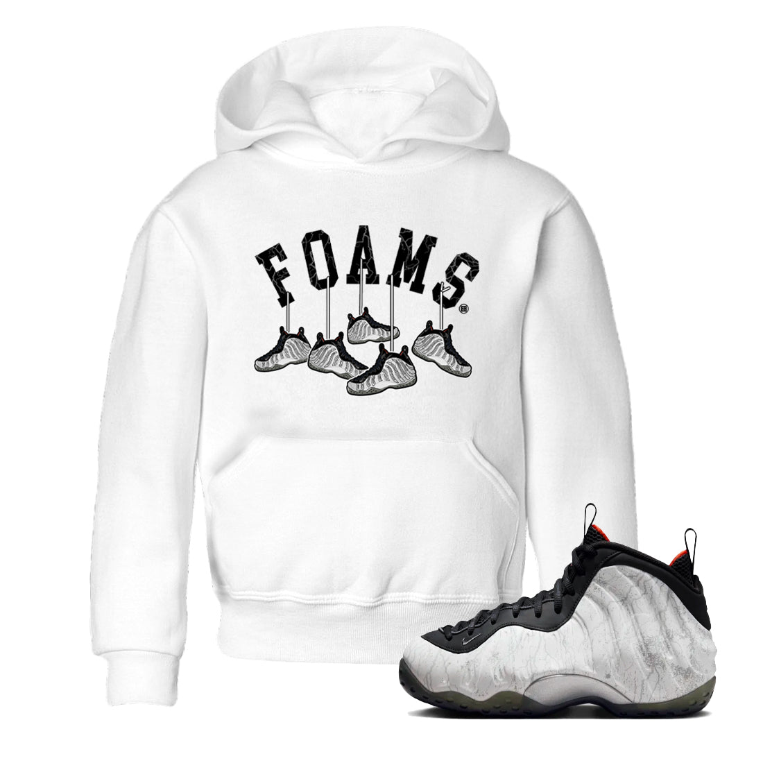 Foams One Jin shirts to match jordans Hanging Sneakers sneaker match tees Air Foamposite One Jin match shoes to clothes Drip Gear Zone Youth Baby White 1 tee