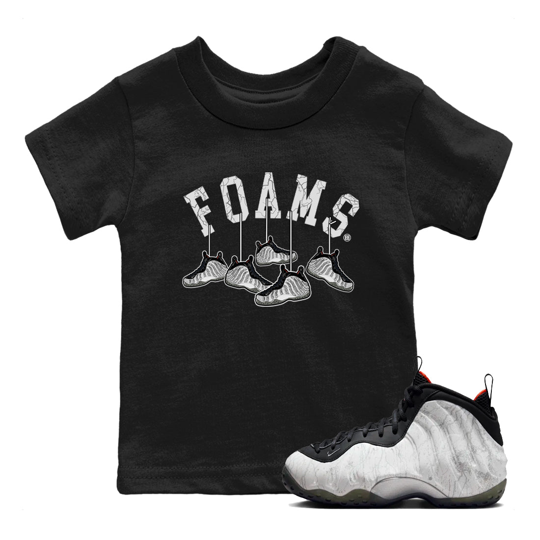 Foams One Jin shirts to match jordans Hanging Sneakers sneaker match tees Air Foamposite One Jin match shoes to clothes Drip Gear Zone Youth Baby Black 1 tee