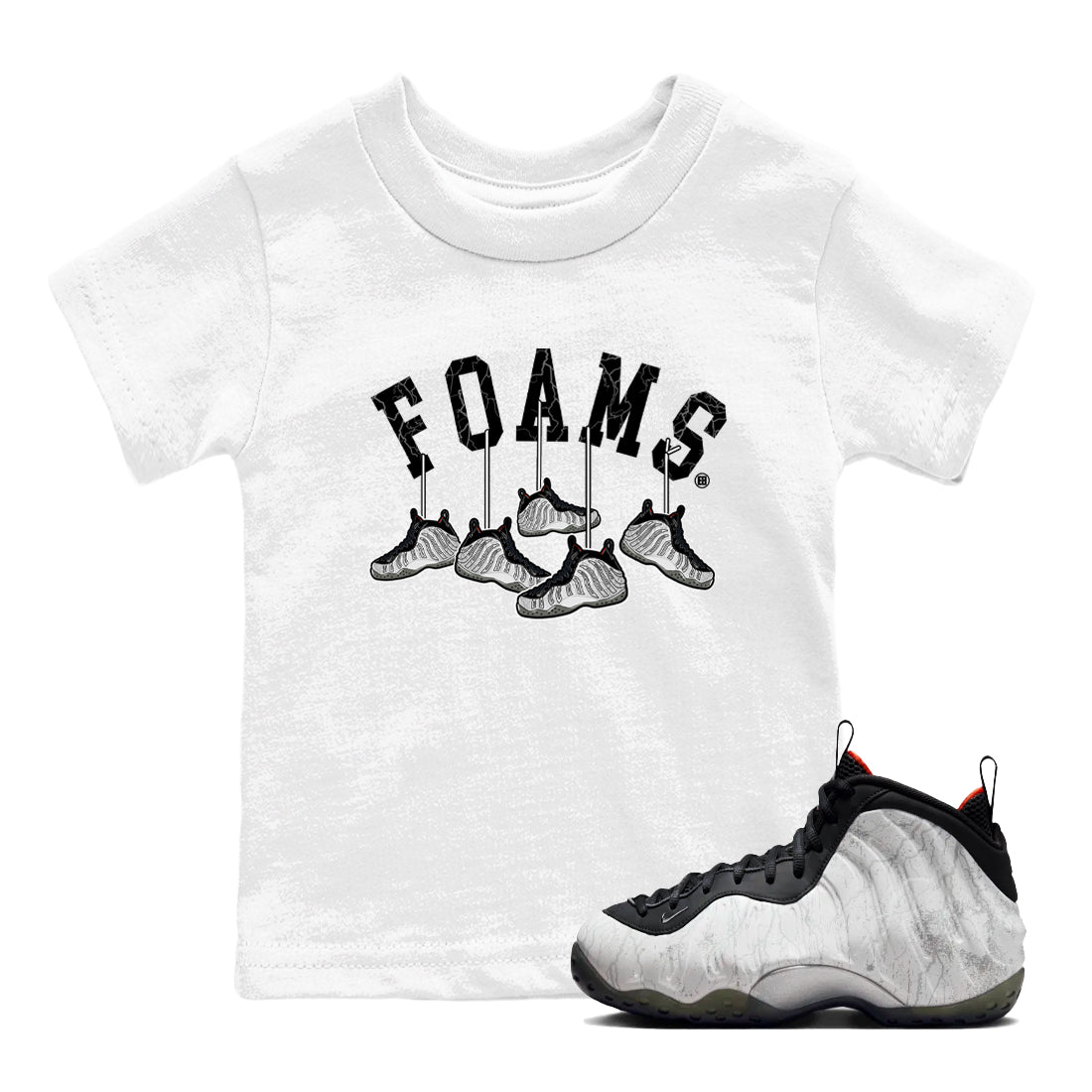 Foams One Jin shirts to match jordans Hanging Sneakers sneaker match tees Air Foamposite One Jin match shoes to clothes Drip Gear Zone Youth Baby White 1 tee
