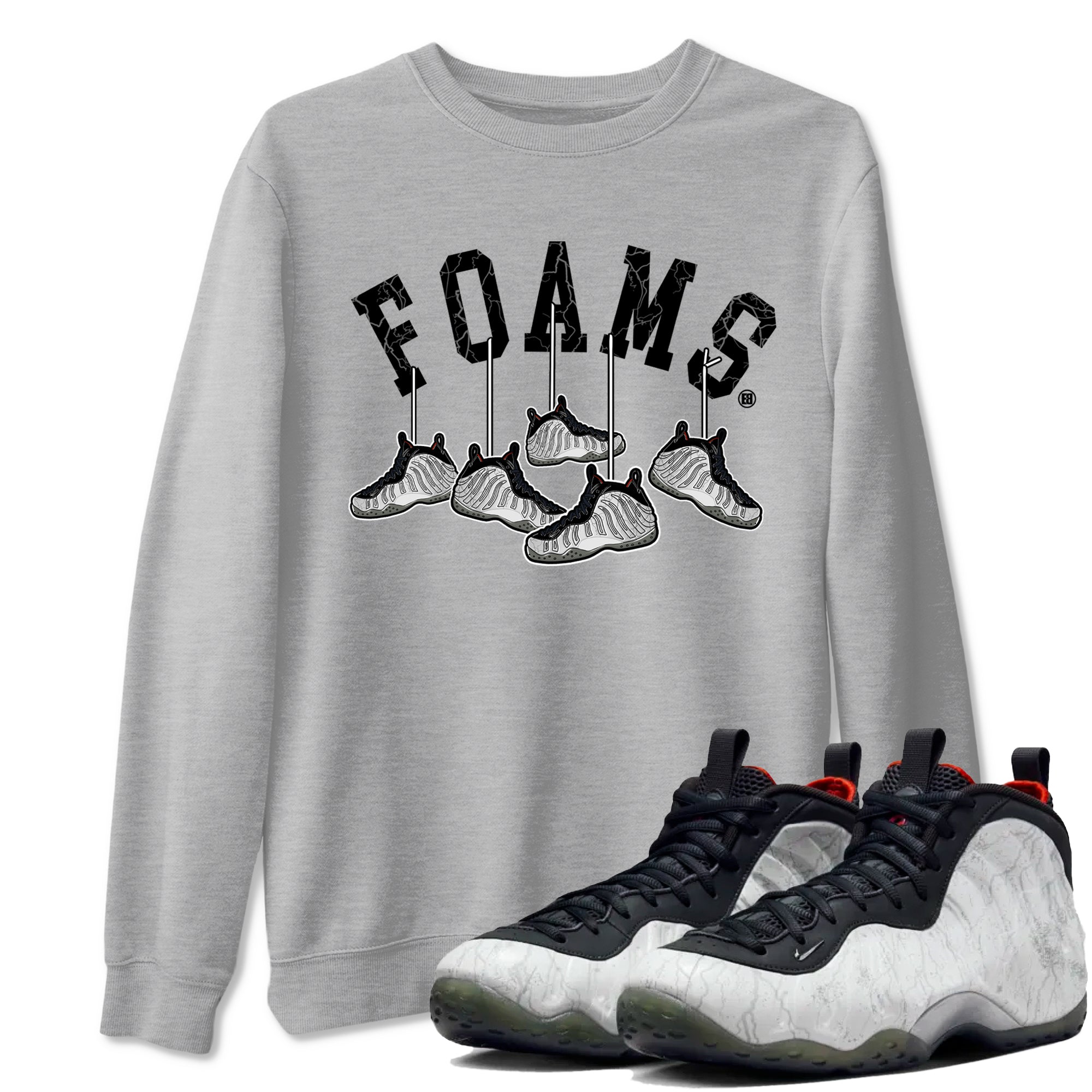 Foams One Jin shirts to match jordans Hanging Sneakers sneaker match tees Air Foamposite One Jin match shoes to clothes Drip Gear Zone unisex cotton Heather Grey 1 shirts