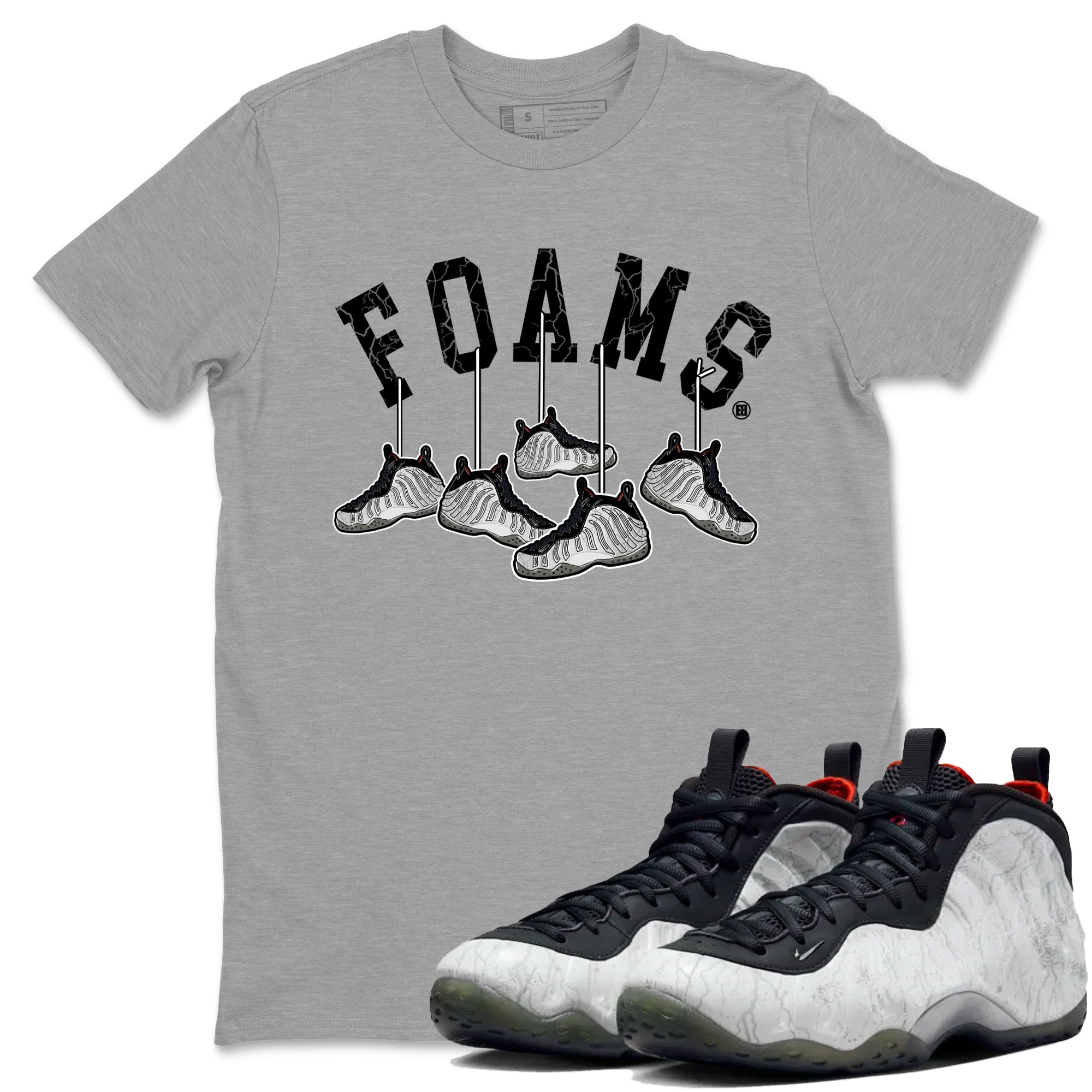 Foams One Jin shirts to match jordans Hanging Sneakers sneaker match tees Air Foamposite One Jin match shoes to clothes Drip Gear Zone unisex cotton Heather Grey 1 shirts