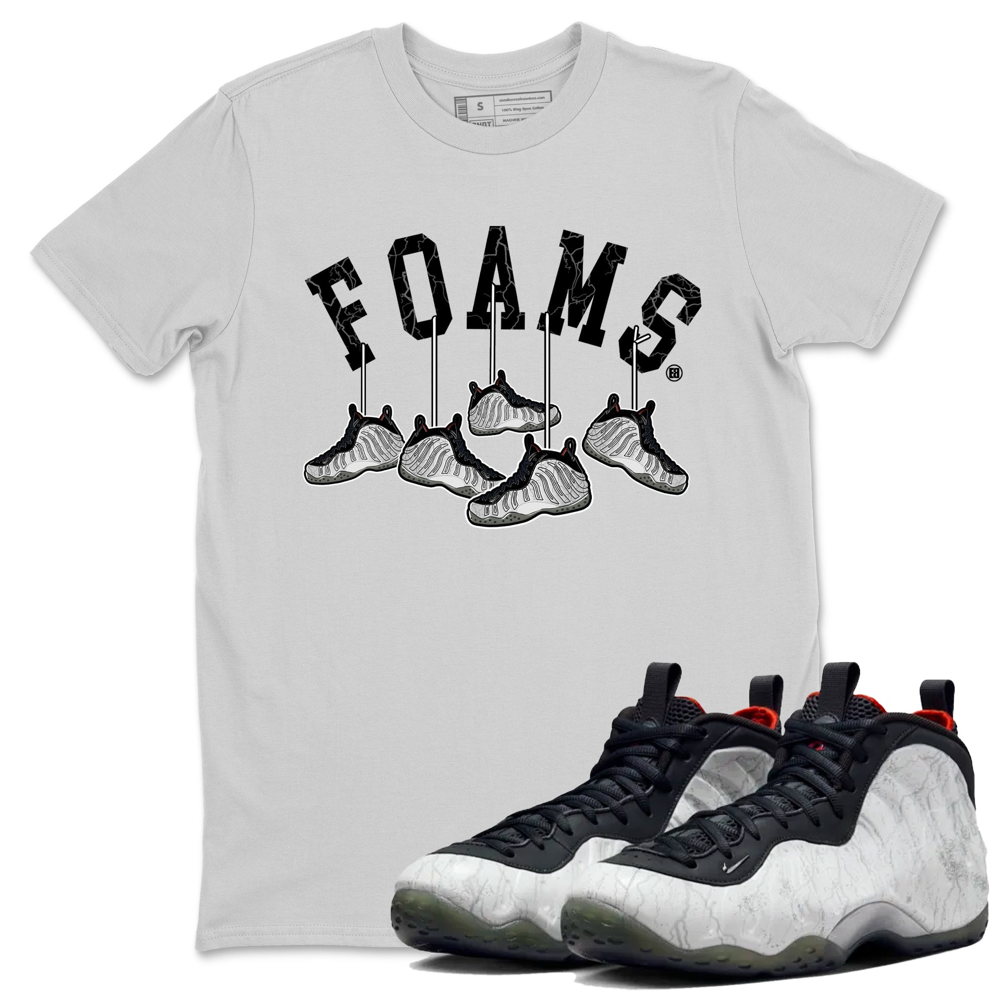 Foams One Jin shirts to match jordans Hanging Sneakers sneaker match tees Air Foamposite One Jin match shoes to clothes Drip Gear Zone unisex cotton Silver 1 shirts