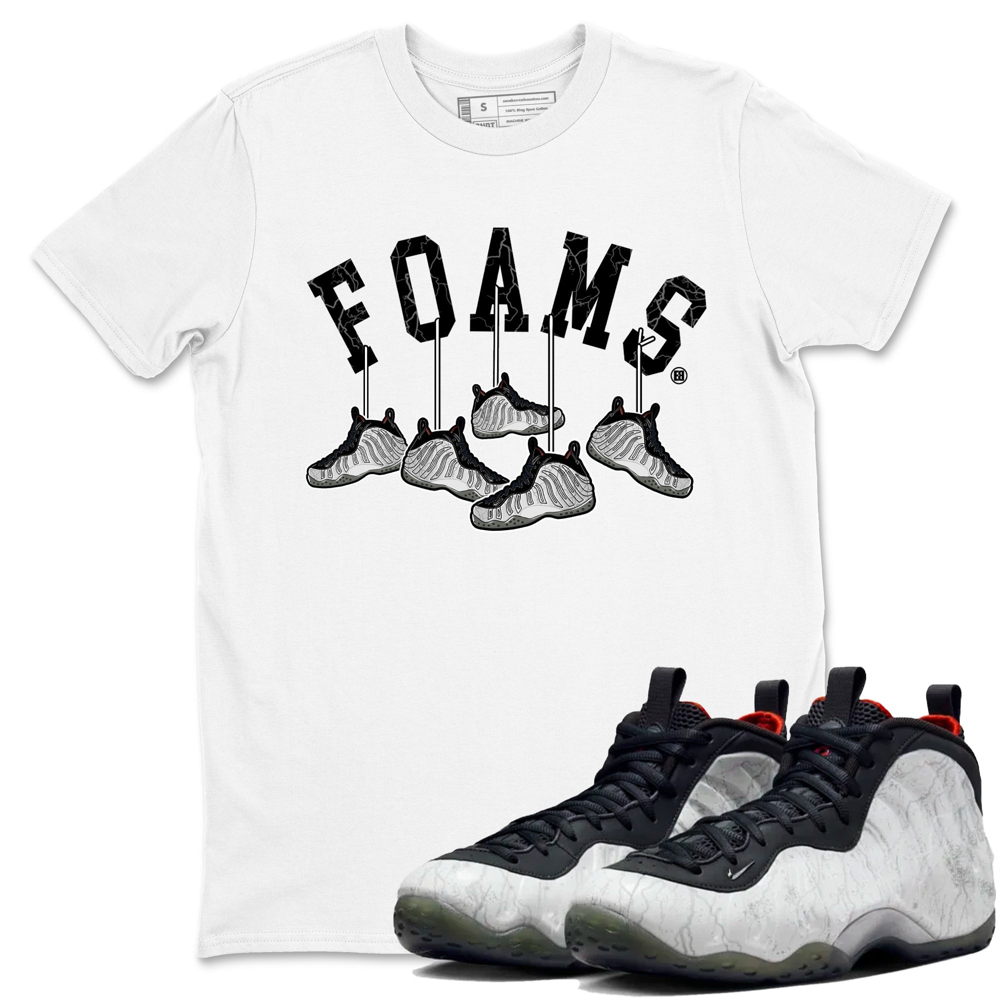 Foams One Jin shirts to match jordans Hanging Sneakers sneaker match tees Air Foamposite One Jin match shoes to clothes Drip Gear Zone unisex cotton White 1 shirts