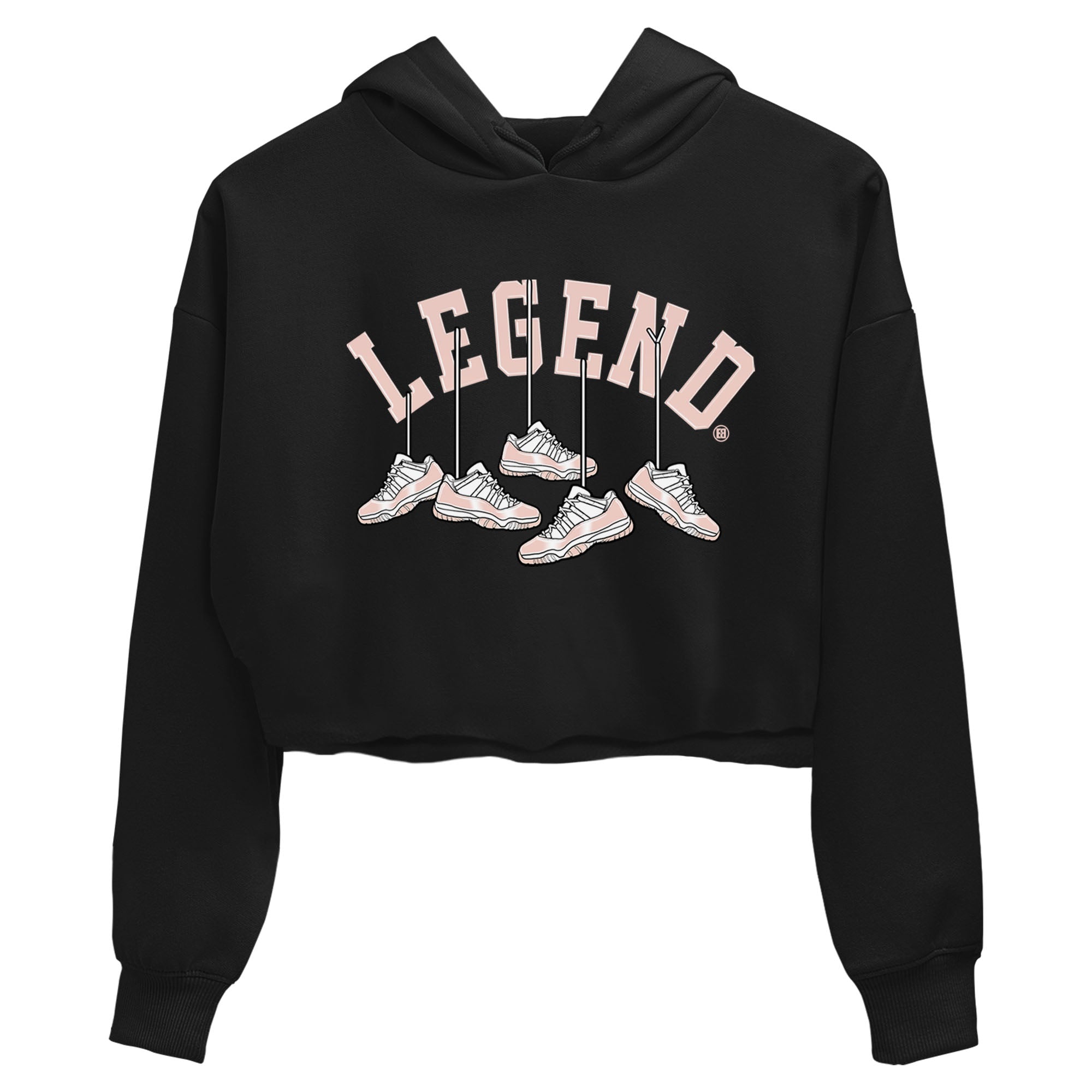 11s Legend Pink shirts to match jordans Hanging Sneakers sneaker match tees Air Jordan 11 Legend Pink Drip Gear Zone streetwear brand Black 2 crop tee