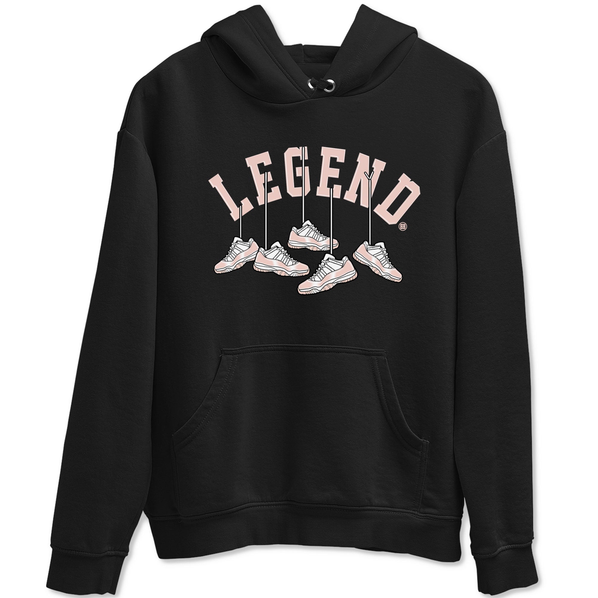 11s Legend Pink shirts to match jordans Hanging Sneakers sneaker match tees Air Jordan 11 Legend Pink Drip Gear Zone streetwear brand Black 2 unisex cotton tee