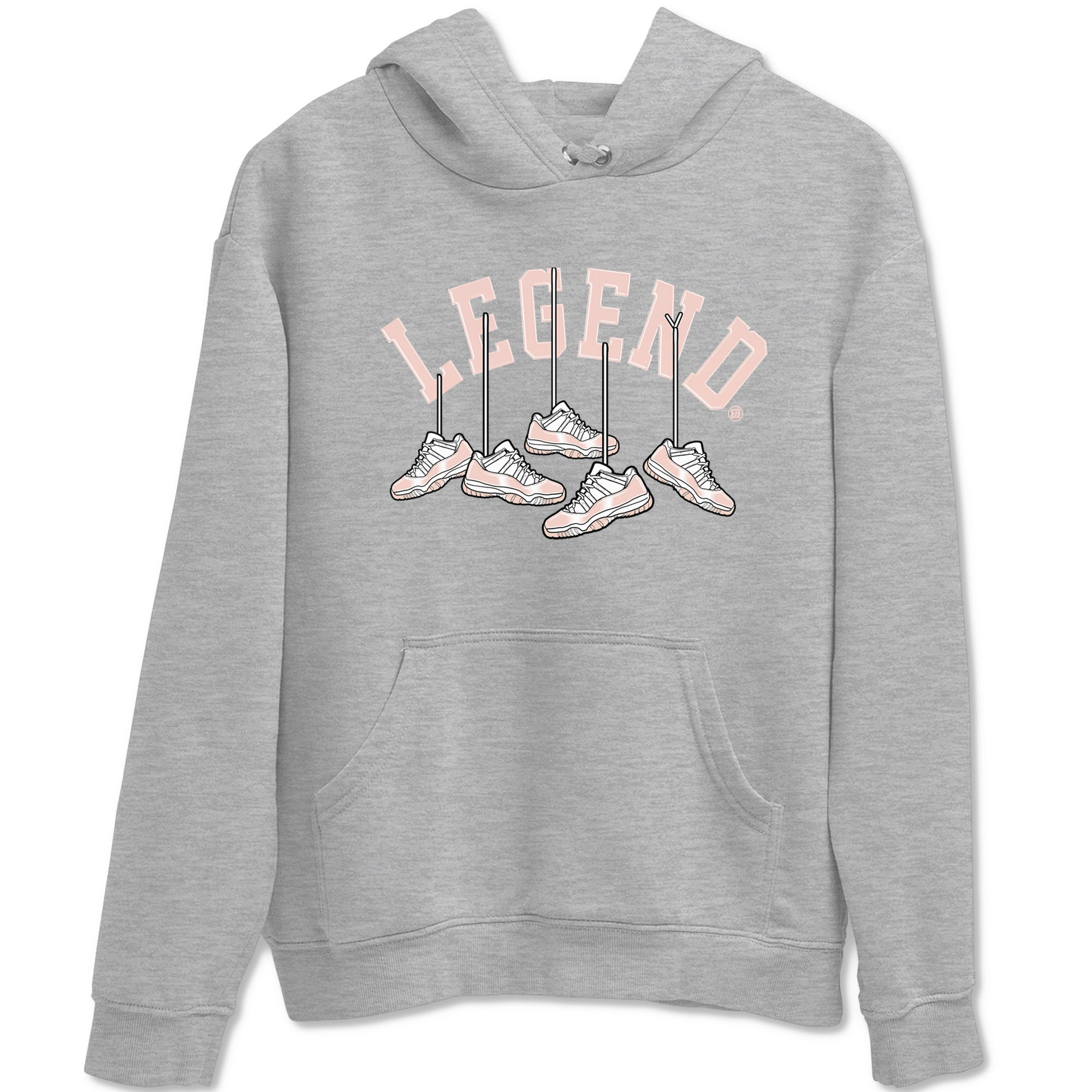 11s Legend Pink shirts to match jordans Hanging Sneakers sneaker match tees Air Jordan 11 Legend Pink Drip Gear Zone streetwear brand Heather Grey 2 unisex cotton tee