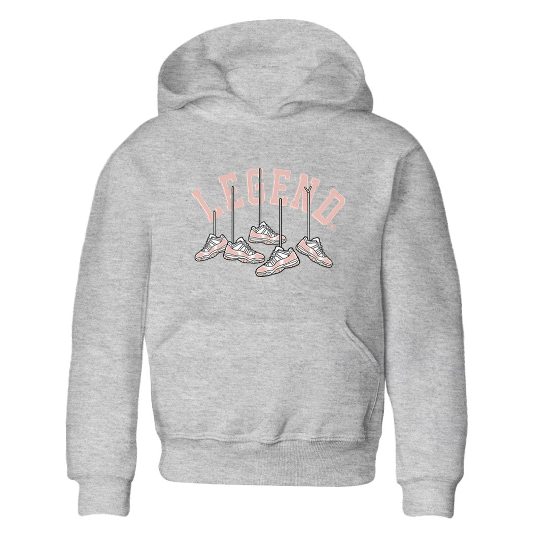 11s Legend Pink shirts to match jordans Hanging Sneakers sneaker match tees Air Jordan 11 Legend Pink Drip Gear Zone streetwear brand Baby and Youth Heather Grey 2 cotton tee
