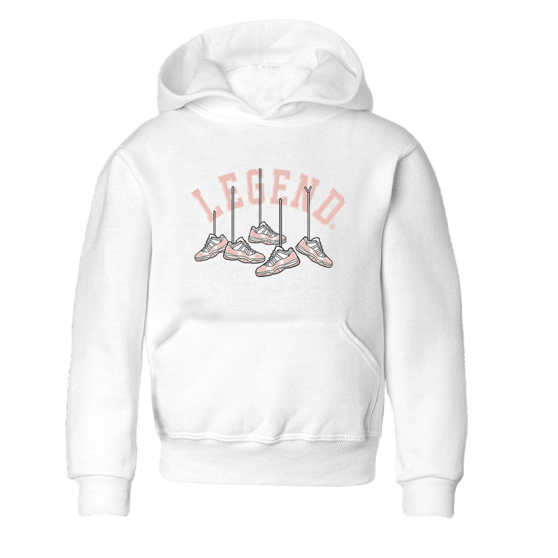 11s Legend Pink shirts to match jordans Hanging Sneakers sneaker match tees Air Jordan 11 Legend Pink Drip Gear Zone streetwear brand Baby and Youth White 2 cotton tee