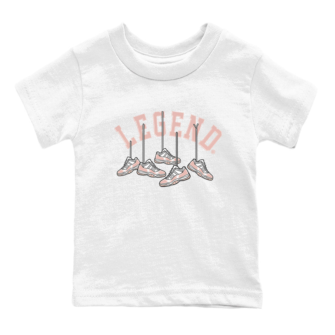 11s Legend Pink shirts to match jordans Hanging Sneakers sneaker match tees Air Jordan 11 Legend Pink Drip Gear Zone streetwear brand Baby and Youth White 2 cotton tee