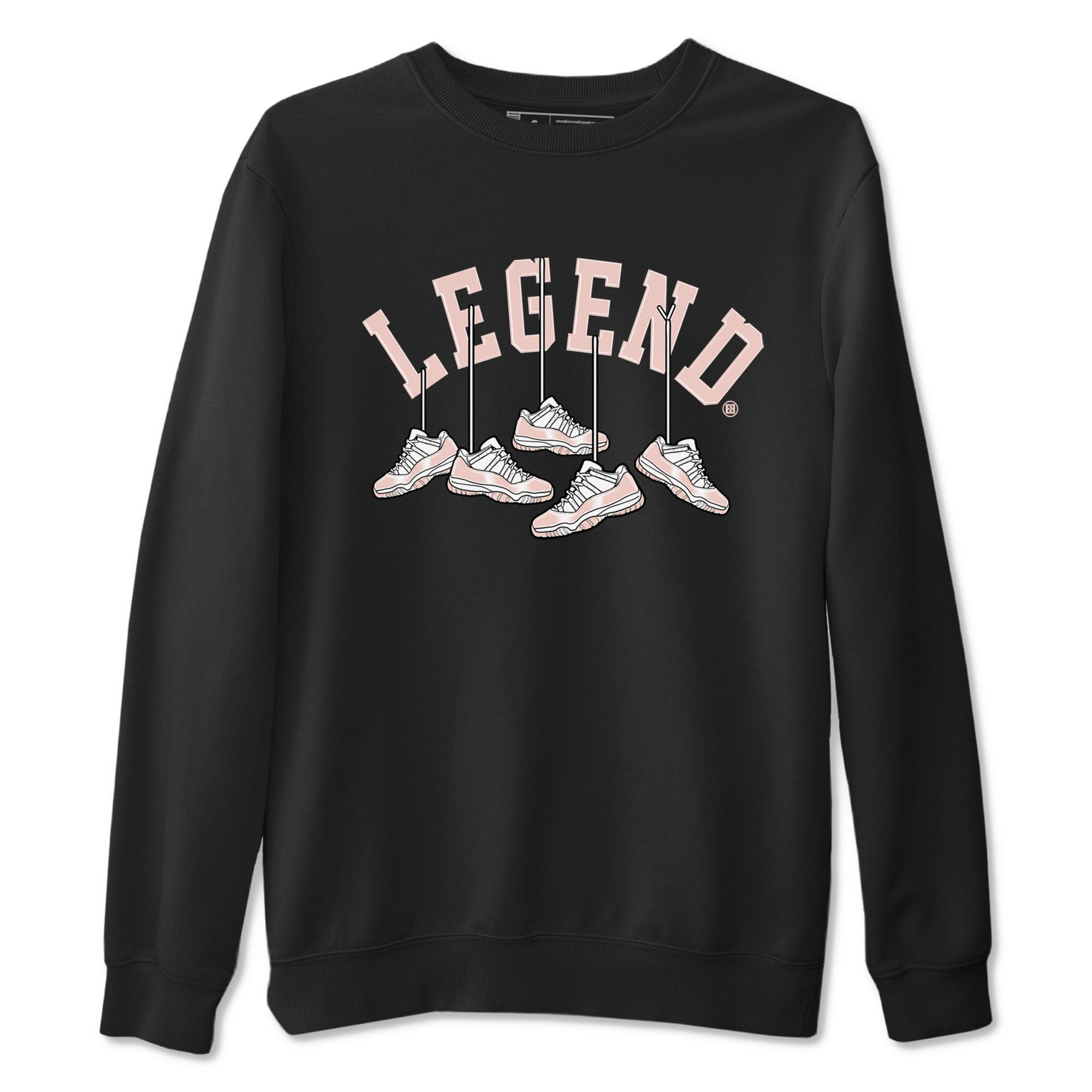 11s Legend Pink shirts to match jordans Hanging Sneakers sneaker match tees Air Jordan 11 Legend Pink Drip Gear Zone streetwear brand Black 2 unisex cotton tee
