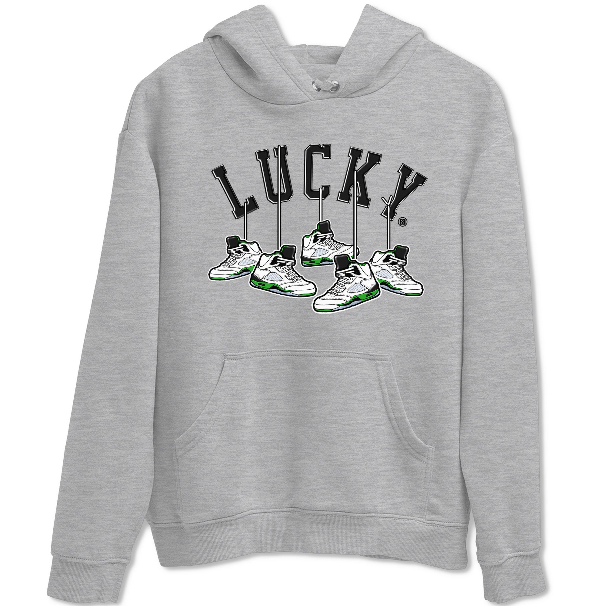 AJ5 Retro Lucky Green shirt to match jordans Hanging Sneakers sneaker tees Air Jordan 5 Retro Lucky Green Drip Gear Zone Casual Crew Neck T-Shirt Unisex Heather Grey 2 T-Shirt
