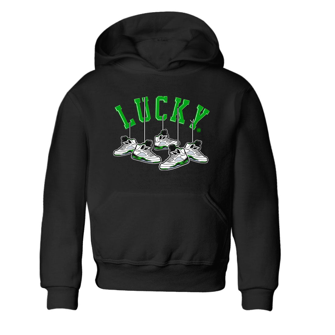 AJ5 Retro Lucky Green shirt to match jordans Hanging Sneakers sneaker tees Air Jordan 5 Retro Lucky Green Drip Gear Zone Casual Crew Neck T-Shirt Baby Toddler Black 2 T-Shirt