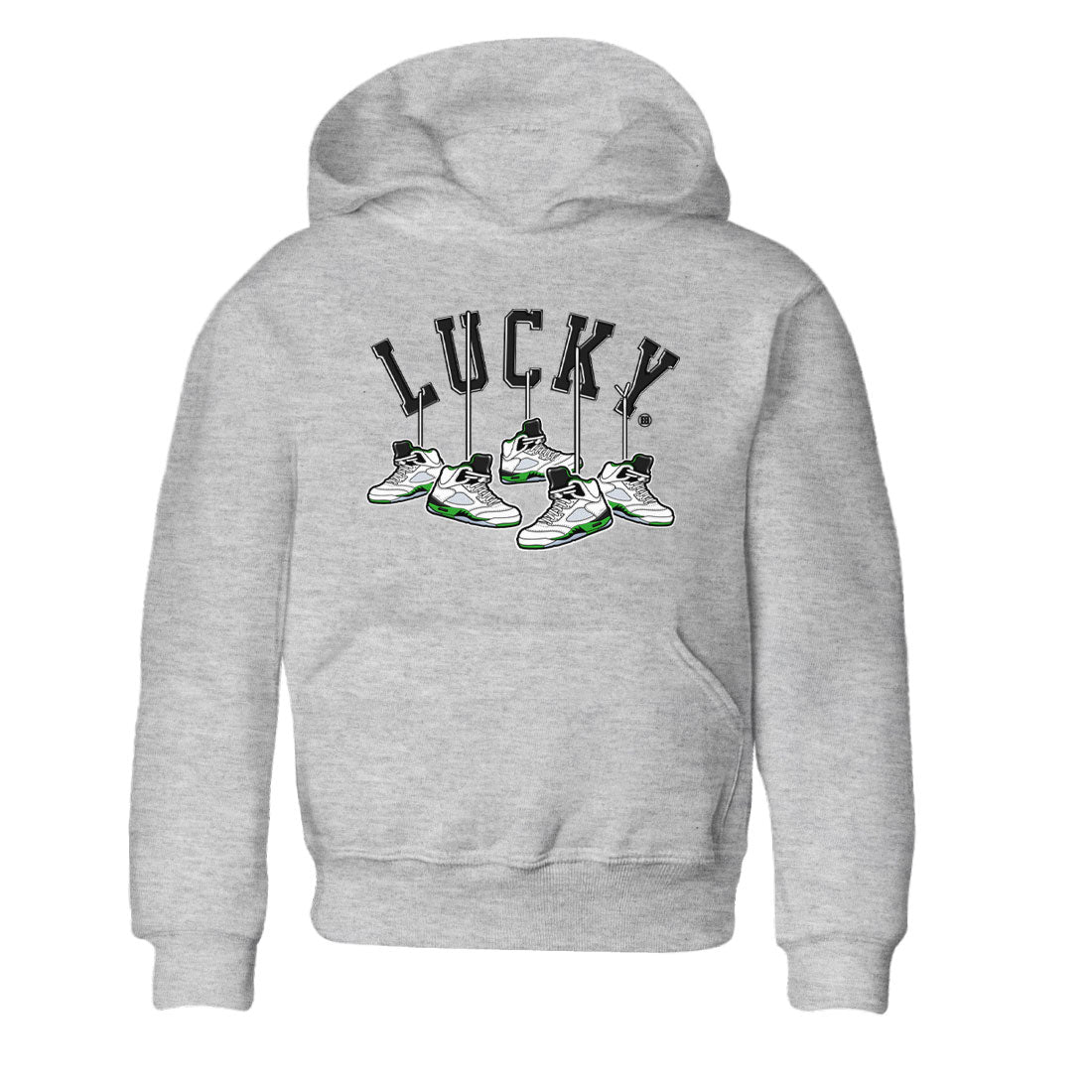 AJ5 Retro Lucky Green shirt to match jordans Hanging Sneakers sneaker tees Air Jordan 5 Retro Lucky Green Drip Gear Zone Casual Crew Neck T-Shirt Baby Toddler Heather Grey 2 T-Shirt