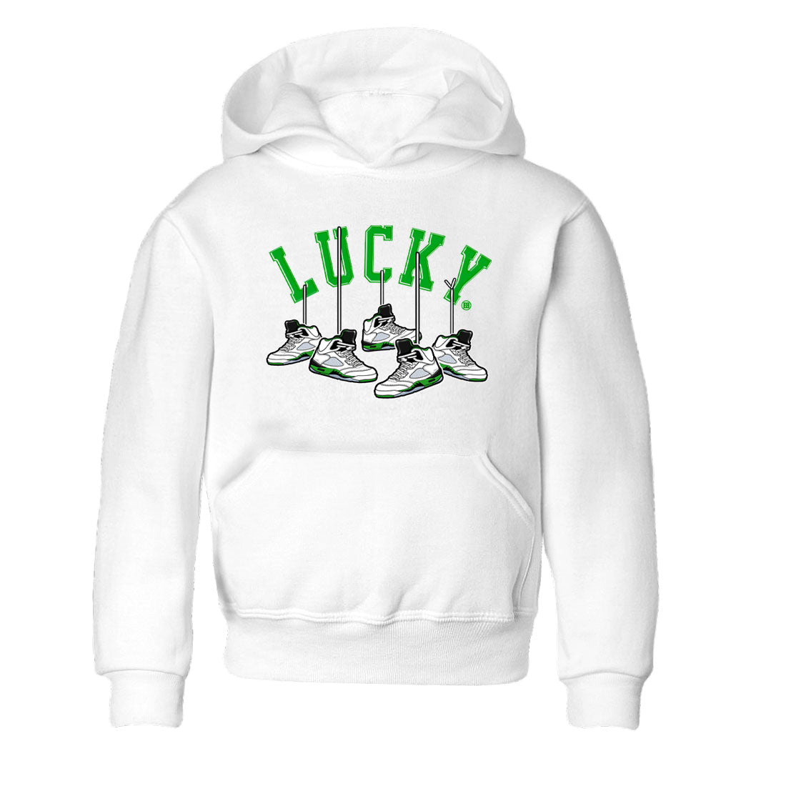AJ5 Retro Lucky Green shirt to match jordans Hanging Sneakers sneaker tees Air Jordan 5 Retro Lucky Green Drip Gear Zone Casual Crew Neck T-Shirt Baby Toddler White 2 T-Shirt