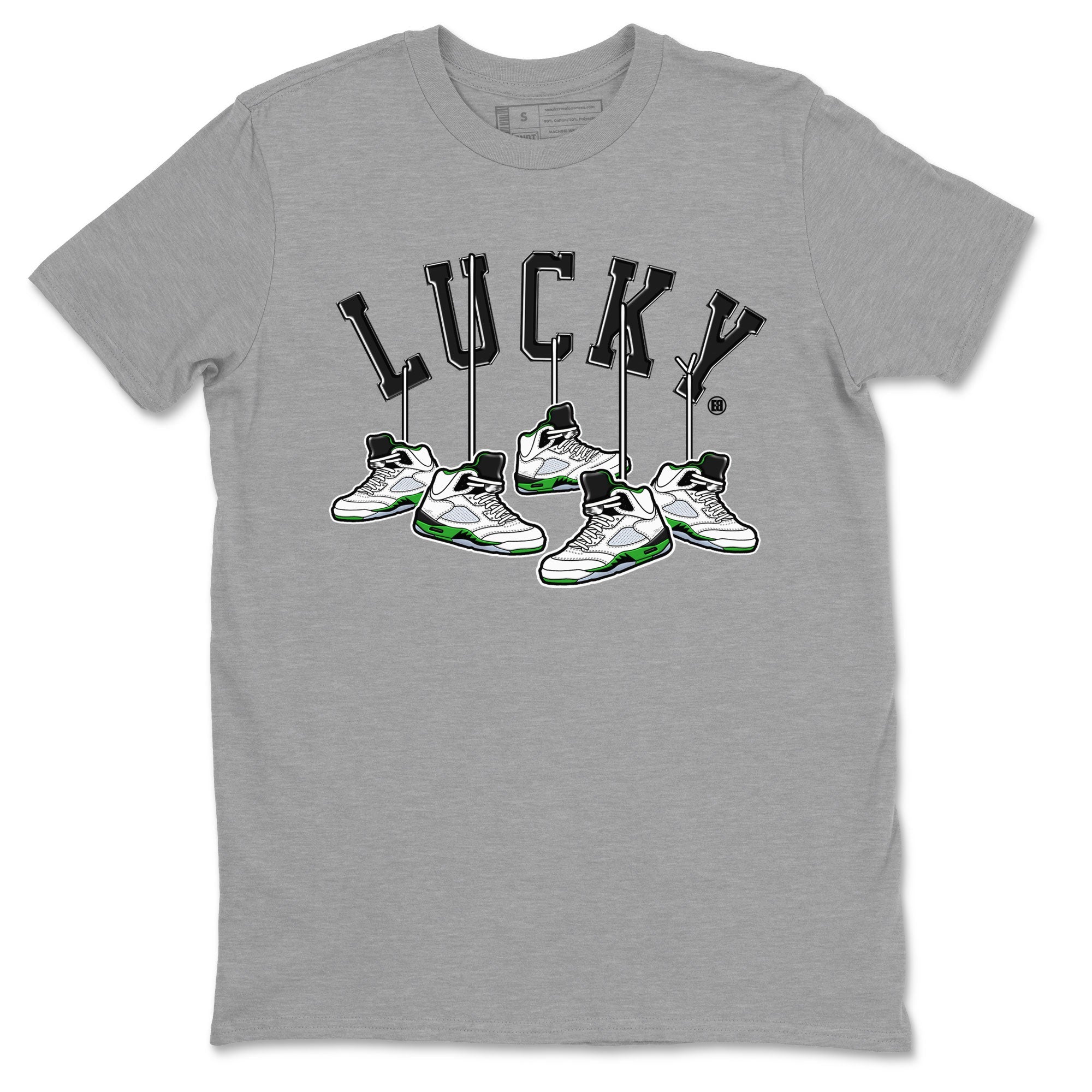 AJ5 Retro Lucky Green shirt to match jordans Hanging Sneakers sneaker tees Air Jordan 5 Retro Lucky Green Drip Gear Zone Casual Crew Neck T-Shirt Unisex Heather Grey 2 T-Shirt