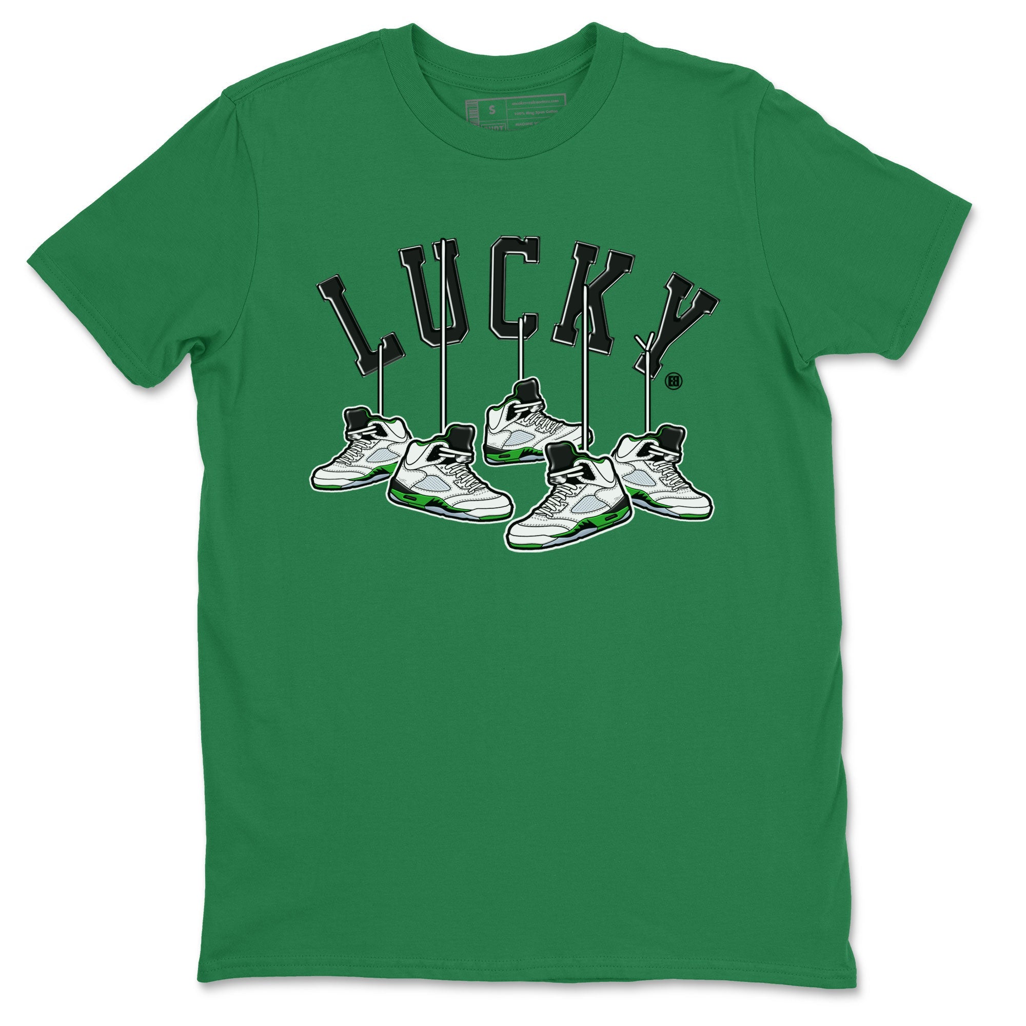 AJ5 Retro Lucky Green shirt to match jordans Hanging Sneakers sneaker tees Air Jordan 5 Retro Lucky Green Drip Gear Zone Casual Crew Neck T-Shirt Unisex Kelly Green 2 T-Shirt