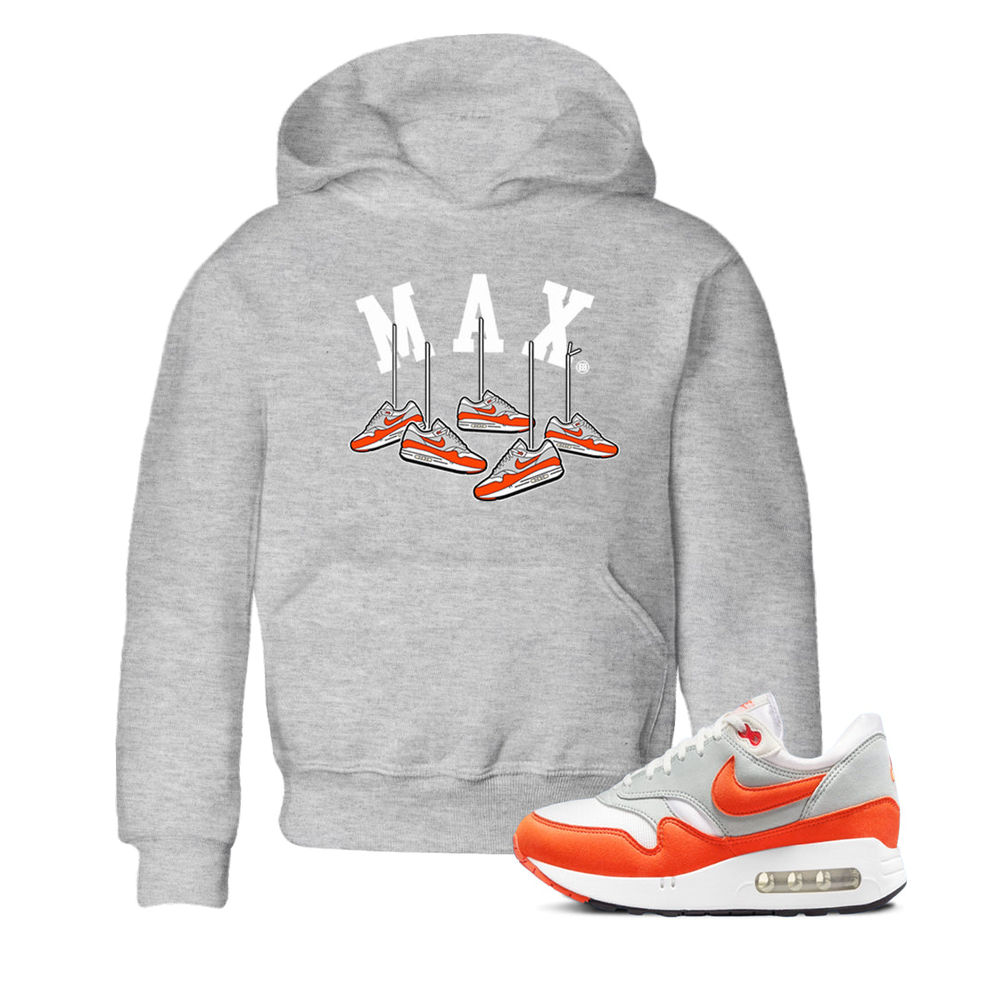 Air Max 1 OG '86 'Summit White and Cosmic Clay shirts to match jordans Hanging Sneakers sneaker match tees Air Max 1 Cosmic Clay match shoes to clothes Drip Gear Zone Youth Baby Heather Grey 1 tee