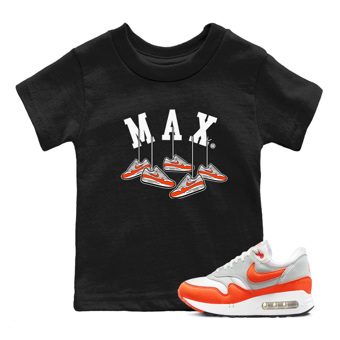 Air Max 1 OG '86 'Summit White and Cosmic Clay shirts to match jordans Hanging Sneakers sneaker match tees Air Max 1 Cosmic Clay match shoes to clothes Drip Gear Zone Youth Baby Black 1 tee