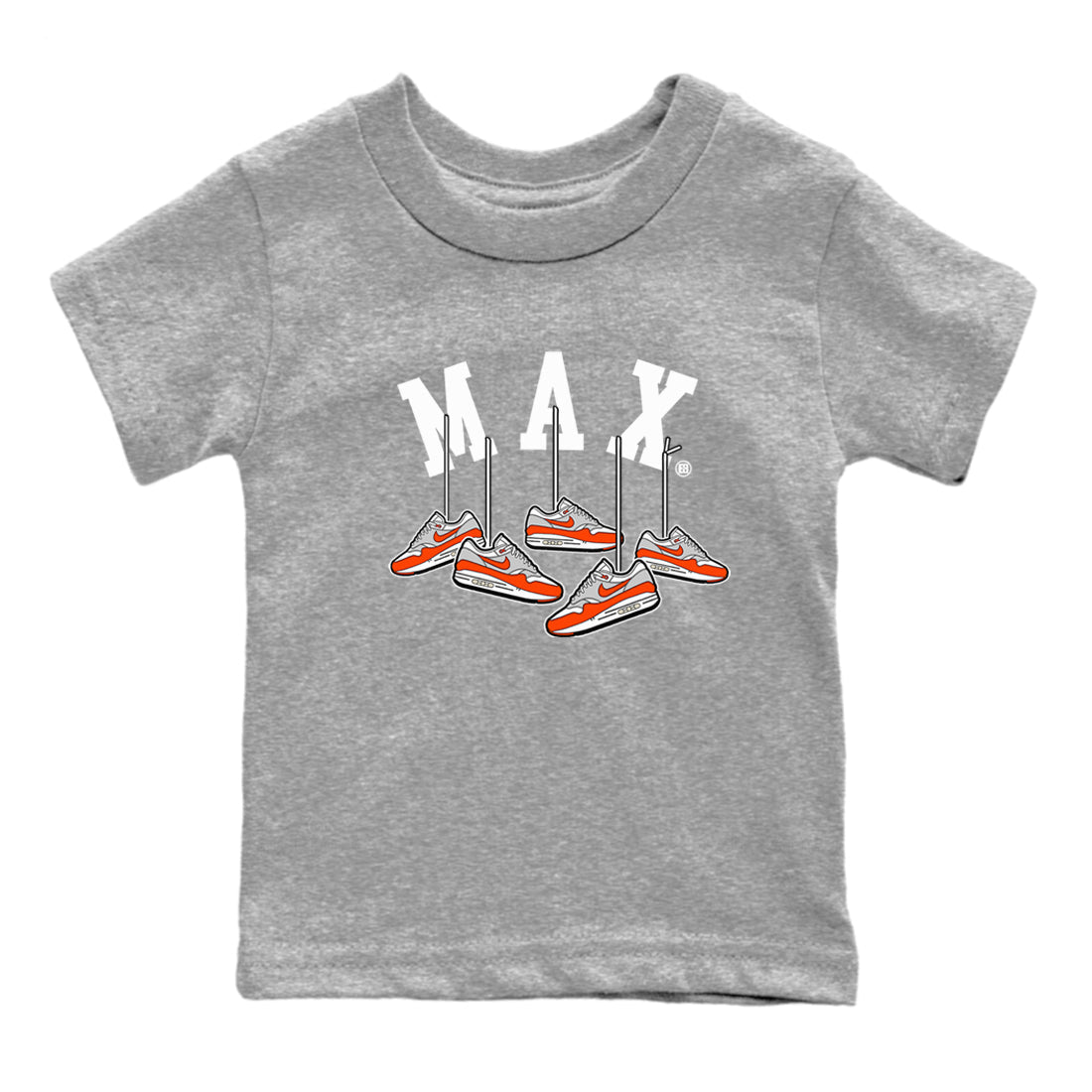 Air Max 1 OG '86 'Summit White and Cosmic Clay shirts to match jordans Hanging Sneakers sneaker match tees Air Max 1 Cosmic Clay match shoes to clothes Drip Gear Zone Youth Baby Heather Grey 2 tee
