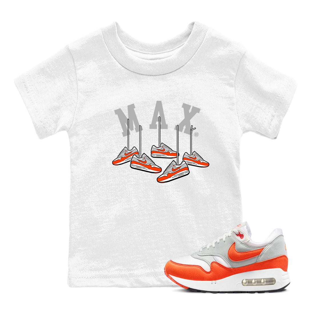 Air Max 1 OG '86 'Summit White and Cosmic Clay shirts to match jordans Hanging Sneakers sneaker match tees Air Max 1 Cosmic Clay match shoes to clothes Drip Gear Zone Youth Baby White 1 tee