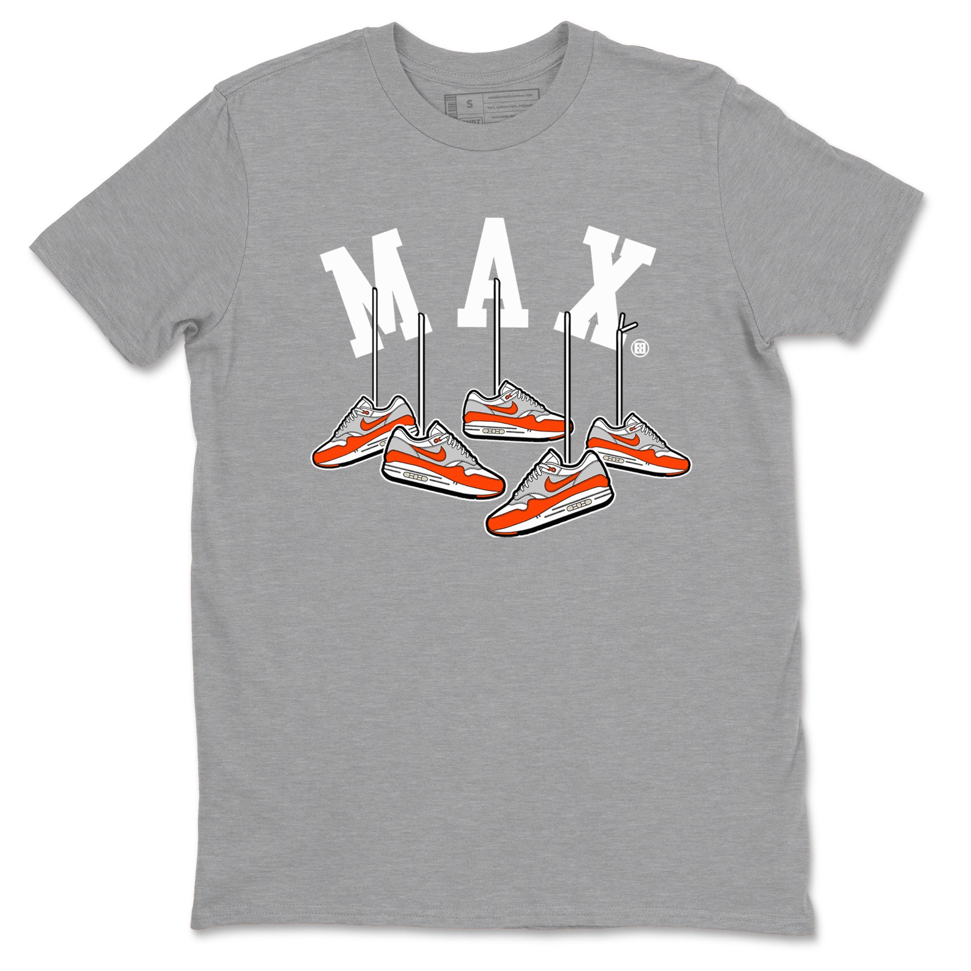 Air Max 1 OG '86 'Summit White and Cosmic Clay shirts to match jordans Hanging Sneakers sneaker match tees Air Max 1 Cosmic Clay match shoes to clothes Drip Gear Zone unisex cotton Heather Grey 2 shirts