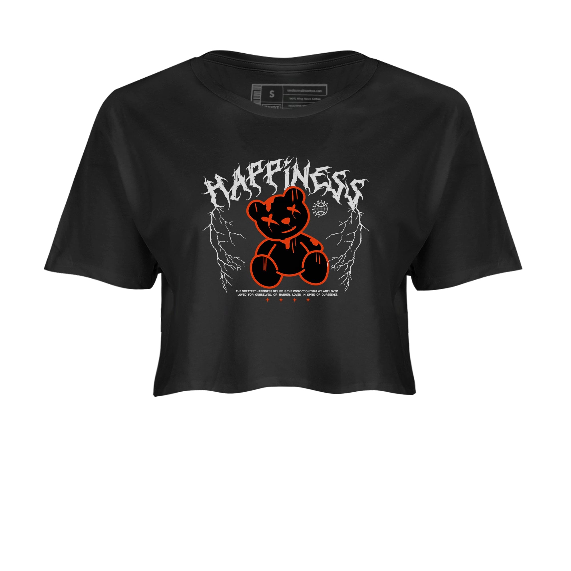 Foams One Jin shirts to match jordans Happiness Bear sneaker match tees Air Foamposite One Jin match shoes to clothes Drip Gear Zone unisex cotton Black 2 crop tee