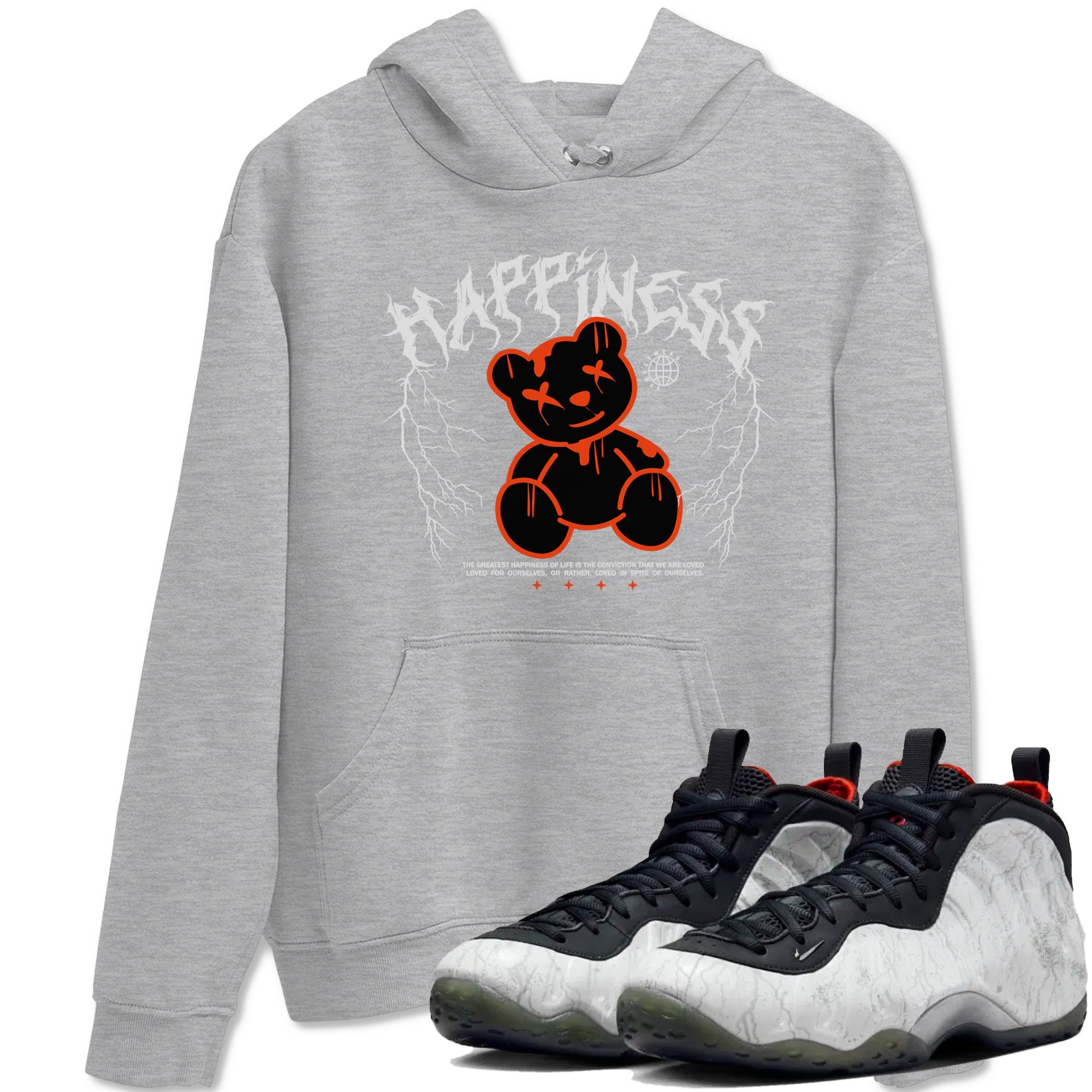 Foams One Jin shirts to match jordans Happiness Bear sneaker match tees Air Foamposite One Jin match shoes to clothes Drip Gear Zone unisex cotton Heather Grey 1 shirts