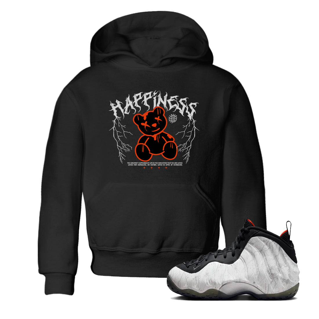 Foams One Jin shirts to match jordans Happiness Bear sneaker match tees Air Foamposite One Jin match shoes to clothes Drip Gear Zone Youth Baby Black 1 tee