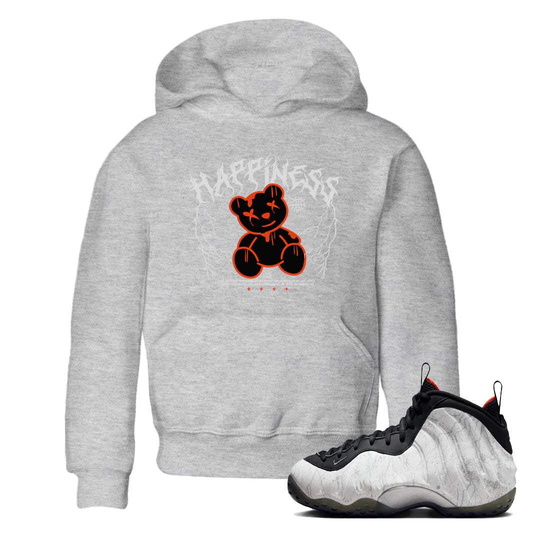 Foams One Jin shirts to match jordans Happiness Bear sneaker match tees Air Foamposite One Jin match shoes to clothes Drip Gear Zone Youth Baby Heather Grey 1 tee