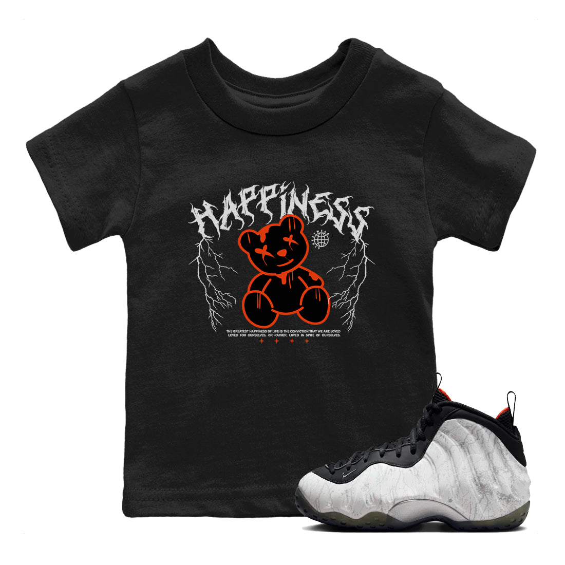 Foams One Jin shirts to match jordans Happiness Bear sneaker match tees Air Foamposite One Jin match shoes to clothes Drip Gear Zone Youth Baby Black 1 tee