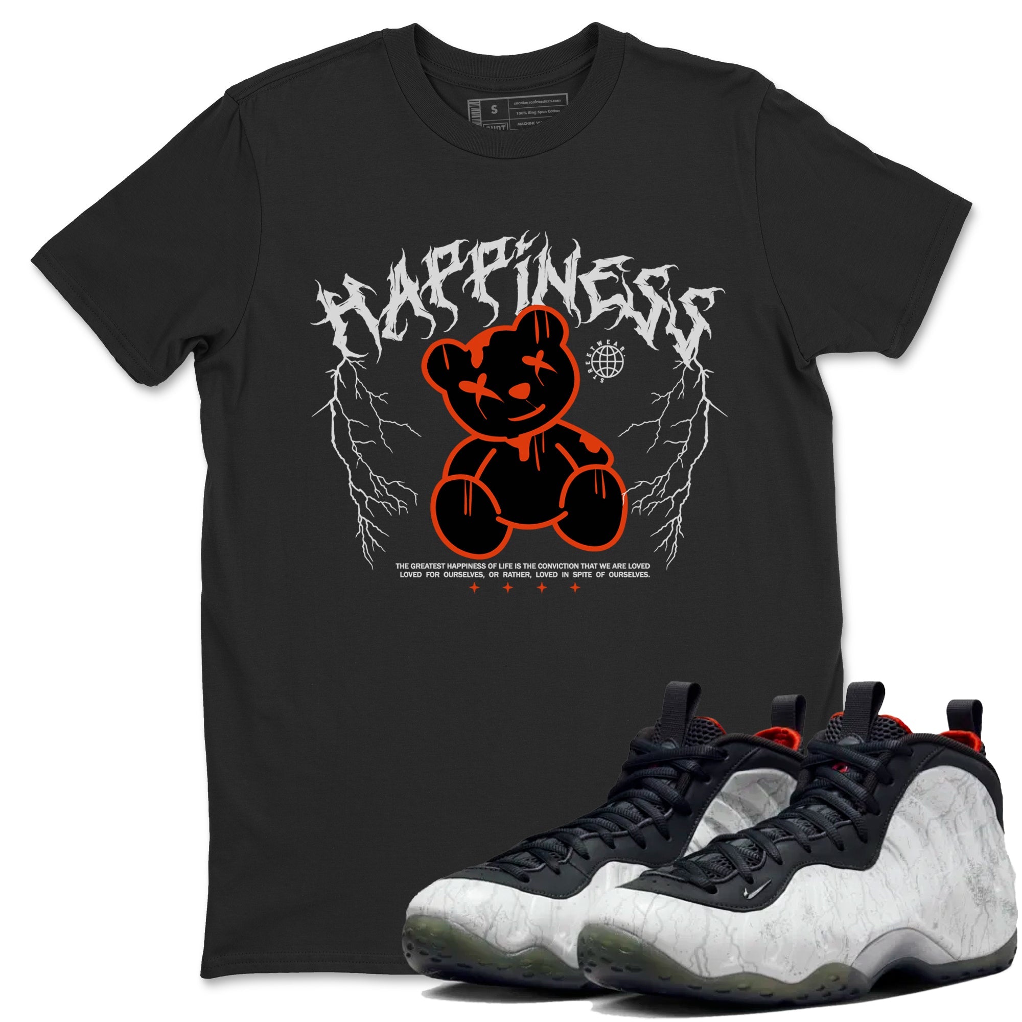 Foams One Jin shirts to match jordans Happiness Bear sneaker match tees Air Foamposite One Jin match shoes to clothes Drip Gear Zone unisex cotton Black 1 shirts