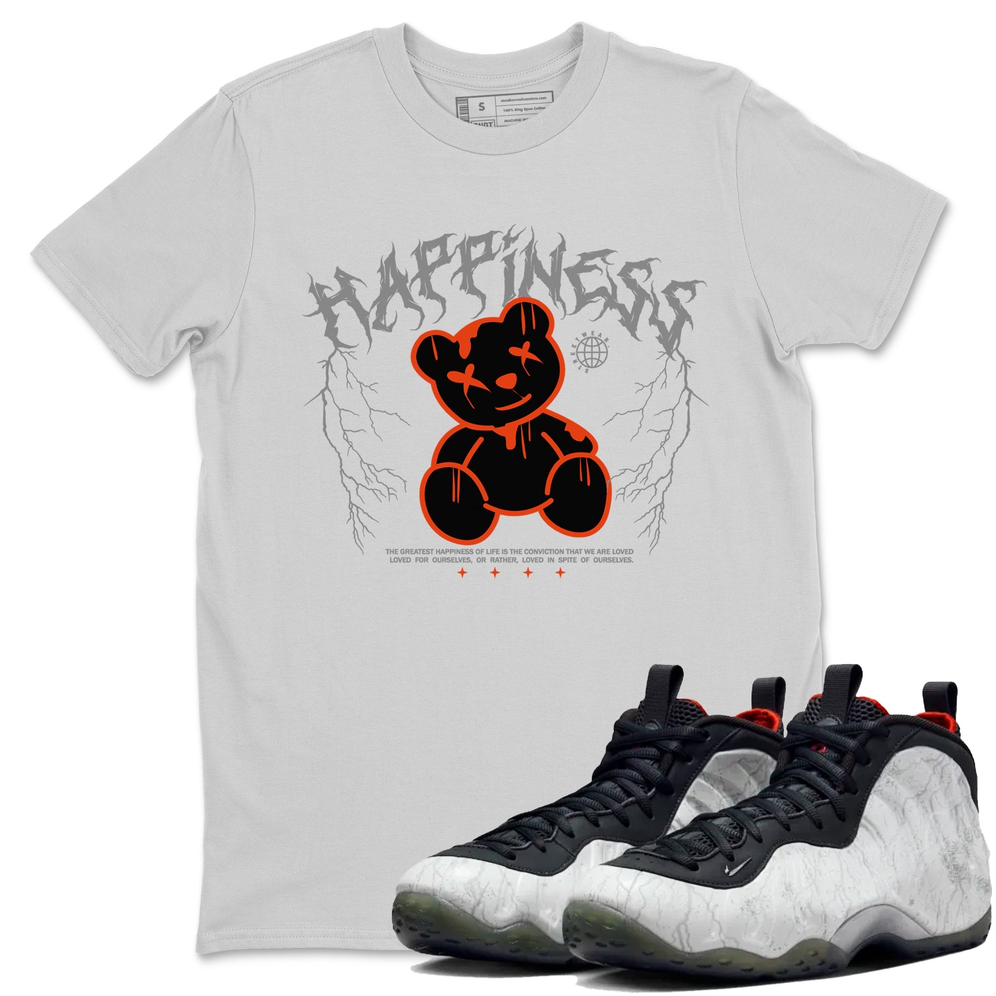 Foams One Jin shirts to match jordans Happiness Bear sneaker match tees Air Foamposite One Jin match shoes to clothes Drip Gear Zone unisex cotton Silver 1 shirts